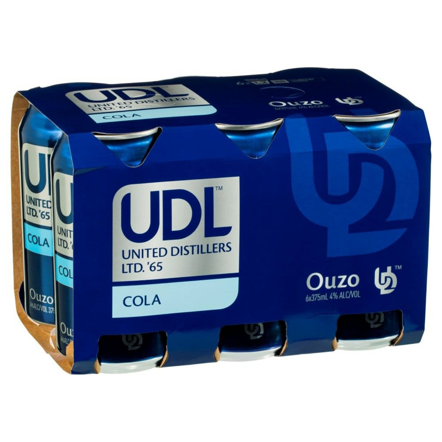 UDL Ouzo and Cola Cans 375mL<br /> <br />Alcohol Volume: 4.00%<br /><br />Pack Format: 6 Pack<br /><br />Standard Drinks: 1.3<br /><br />Pack Type: Can<br />