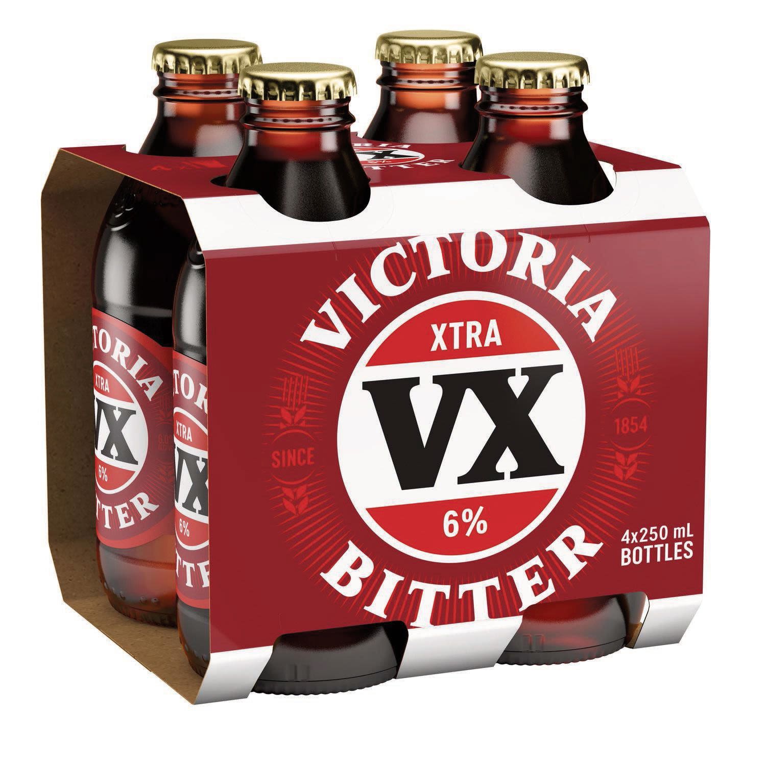 Victoria Bitter VX XTRA Bottle 250mL 4 Pack