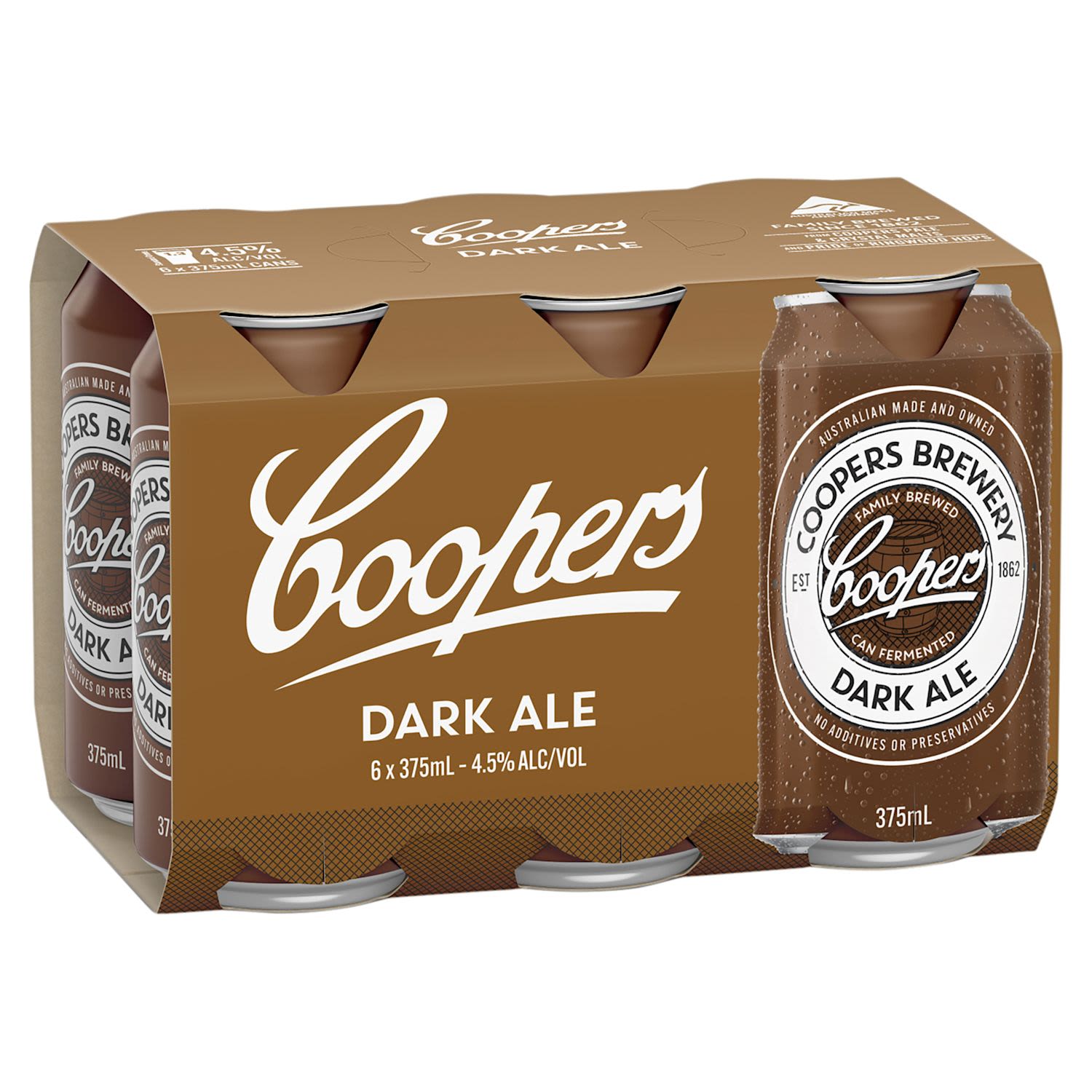 Coopers Dark Ale Can 375mL 6 Pack