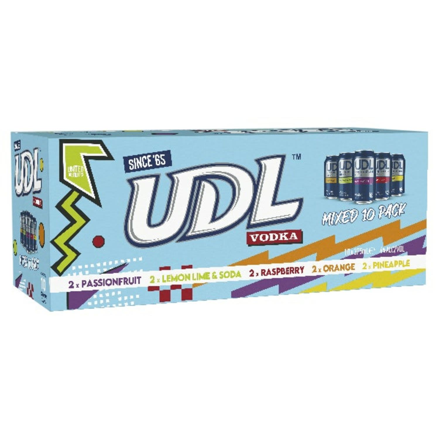 UDL Vodka Mixed Pack Can 375mL 10 Pack
