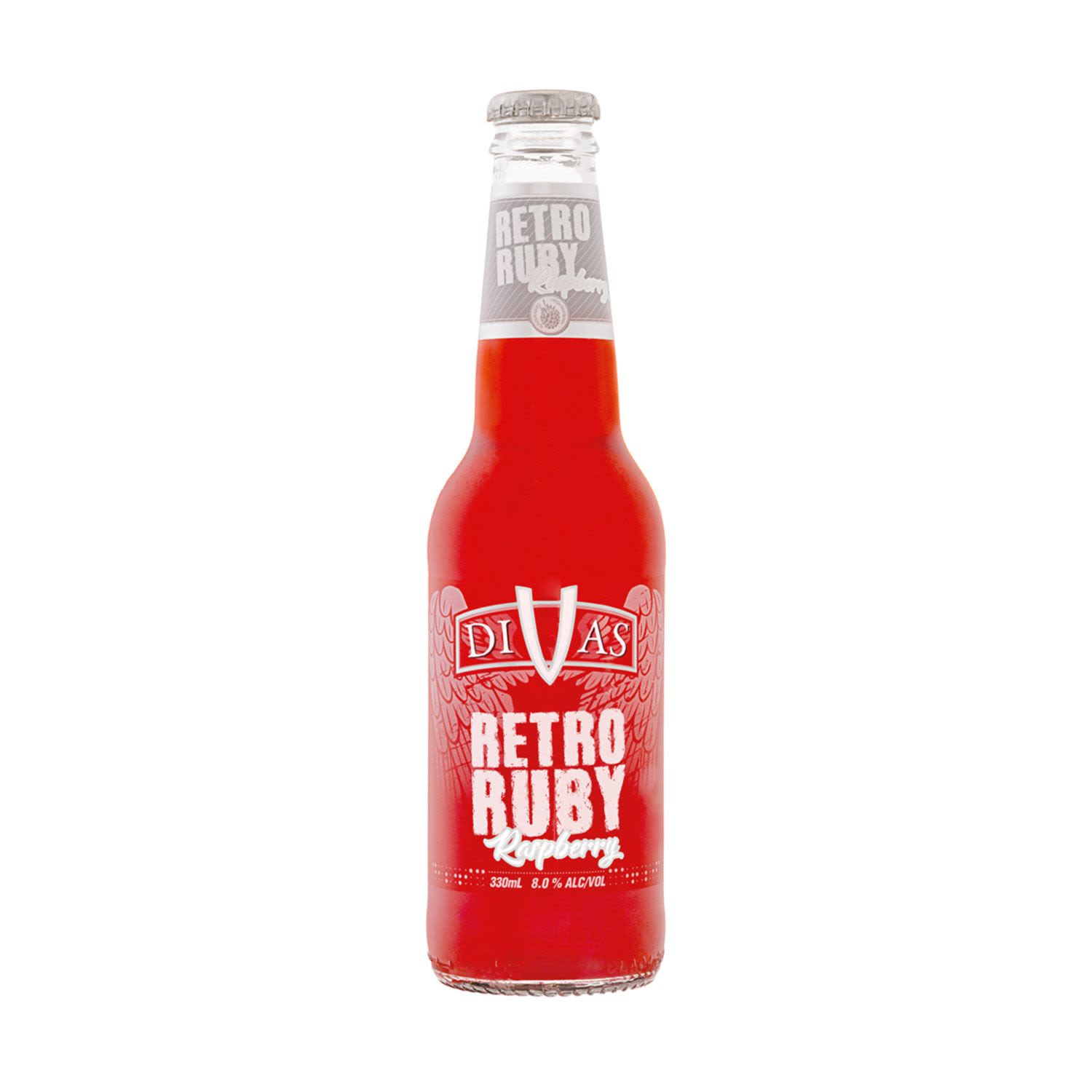 Divas Retro Ruby Raspberry Bottle 330mL 4 Pack
