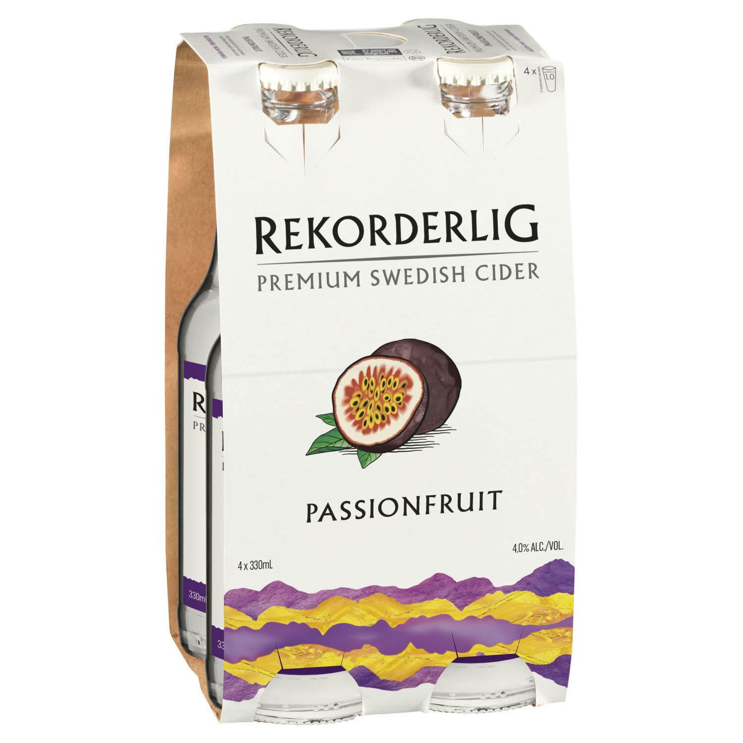 Rekorderlig Passionfruit Cider Bottle 330mL 4 Pack