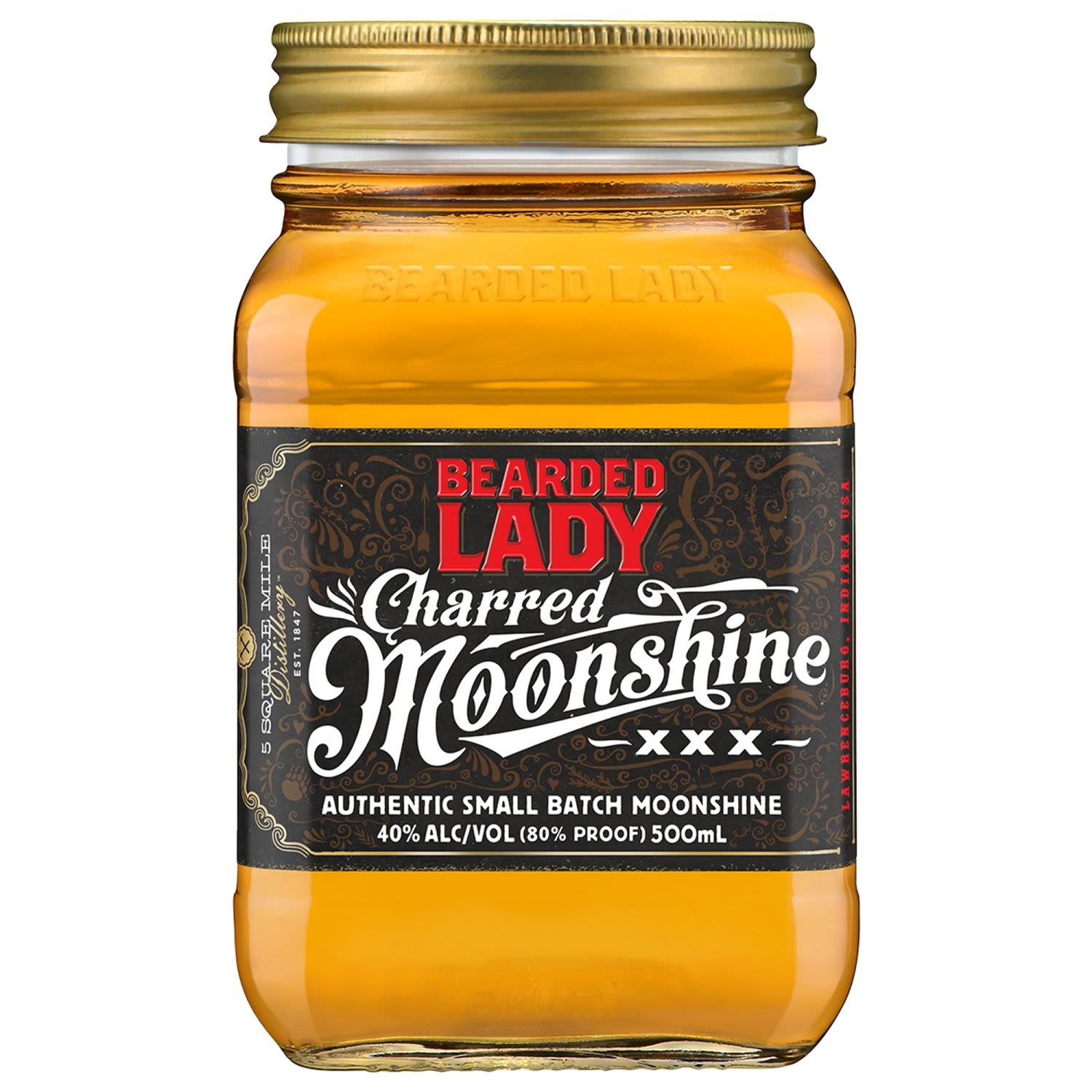 Bearded Lady Charred Moonshine 500mL Bottle