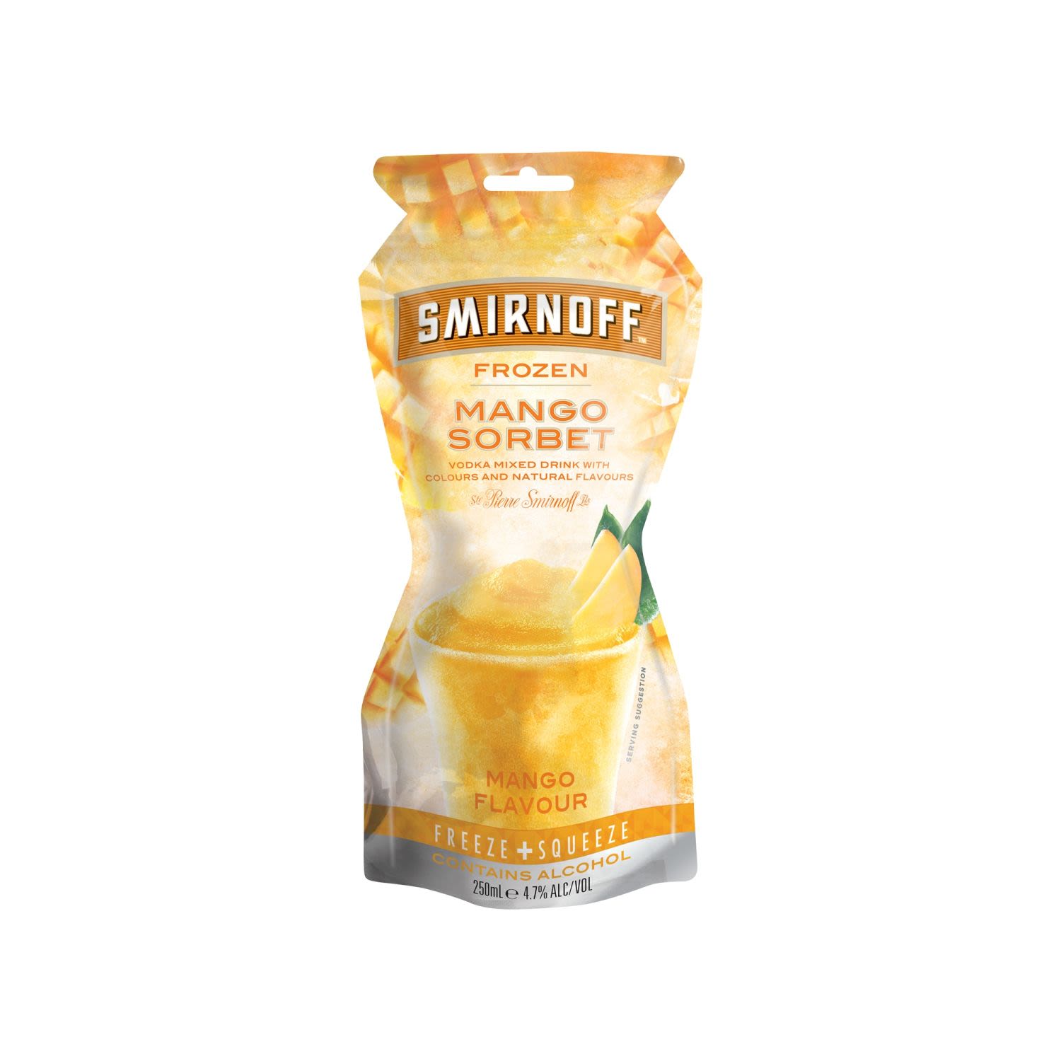 Smirnoff Frozen Mango Sorbet Pouch 250mL Bottle
