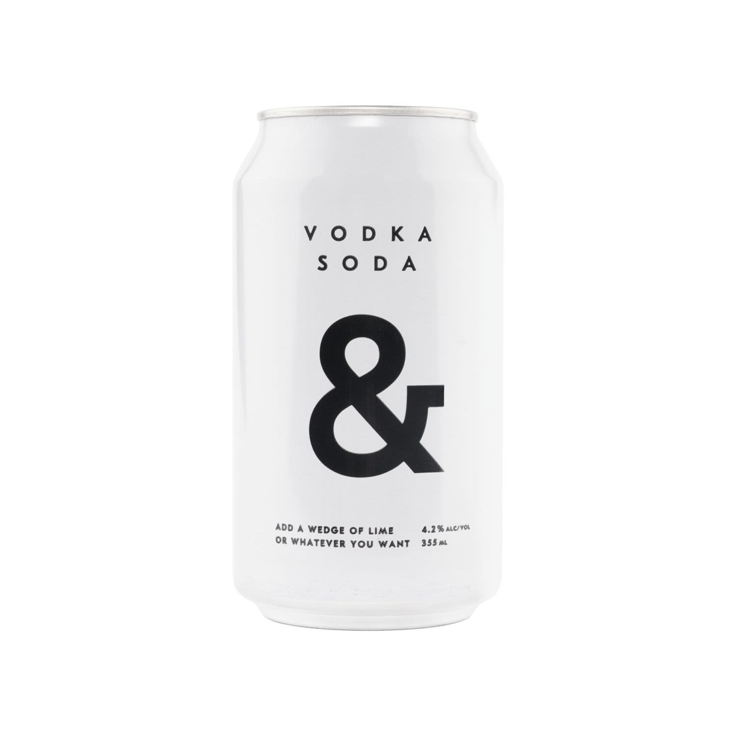 Vodka. Soda. That's it. Add whatever you want. This low cal Vodka & Soda from Ampersand Projects is the perfect premix on a sunny day.<br /> <br />Alcohol Volume: 4.20%<br /><br />Pack Format: Can<br /><br />Standard Drinks: 1.2</br /><br />Pack Type: Can<br /><br />Country of Origin: Australia<br />
