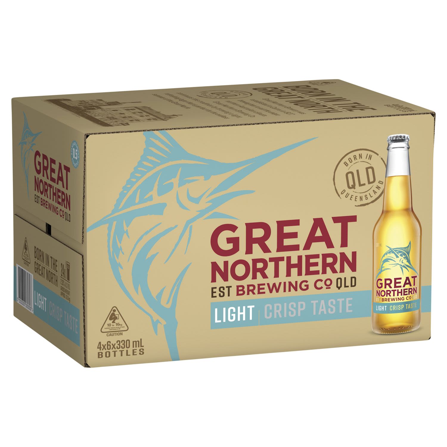 Great Northern Light 2% Bottle 330mL 24 Pack