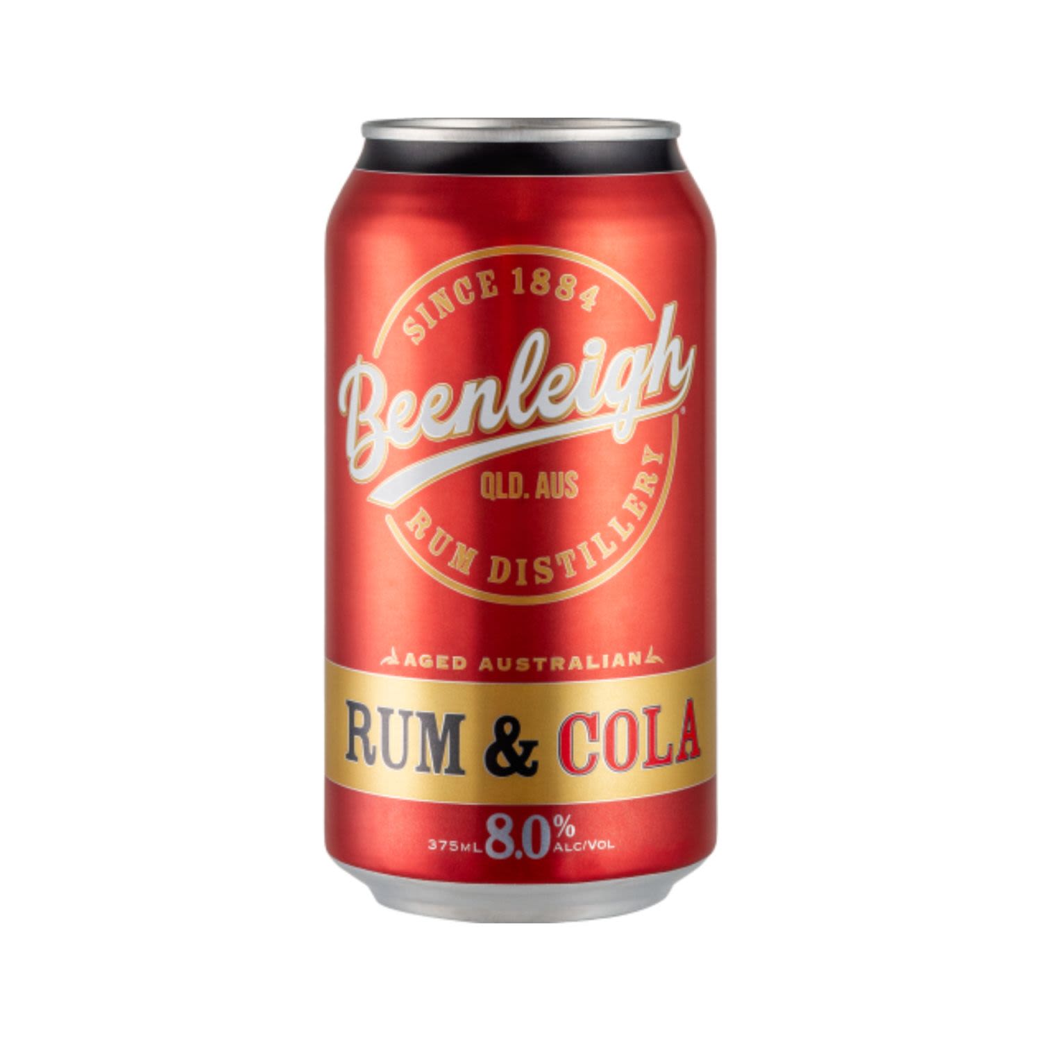 Beeleigh Rum Beenleigh Rum & Cola 8% 375ml Can, 375 Millilitre 