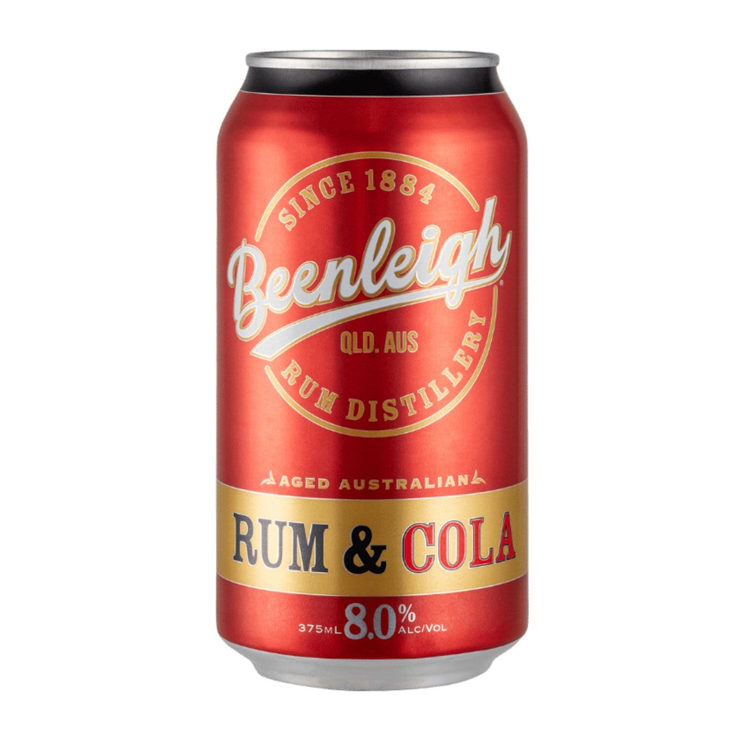 Beenleigh Rum & Cola 8% Can 375mL 24 Pack