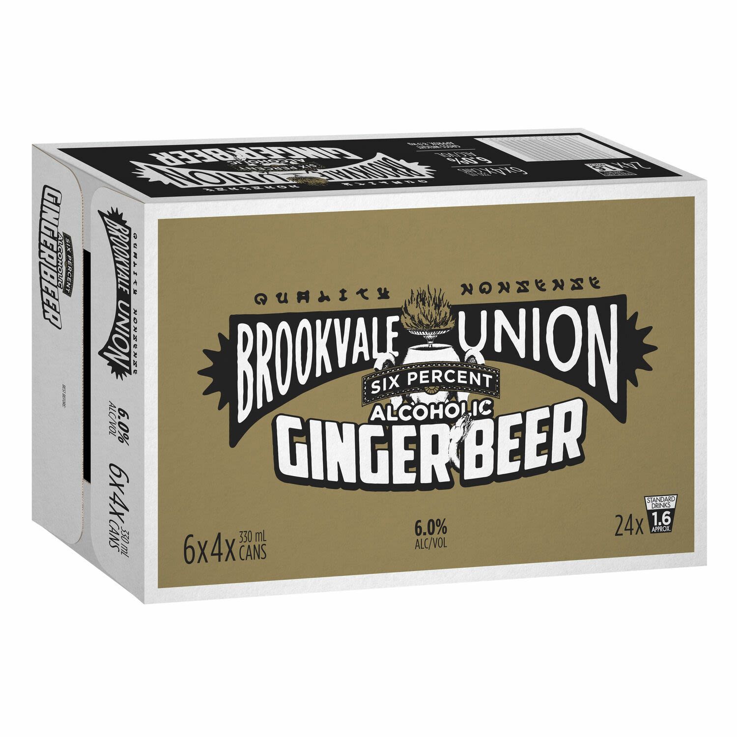Brookvale Union Ginger Beer 6% Can 330mL 24 Pack