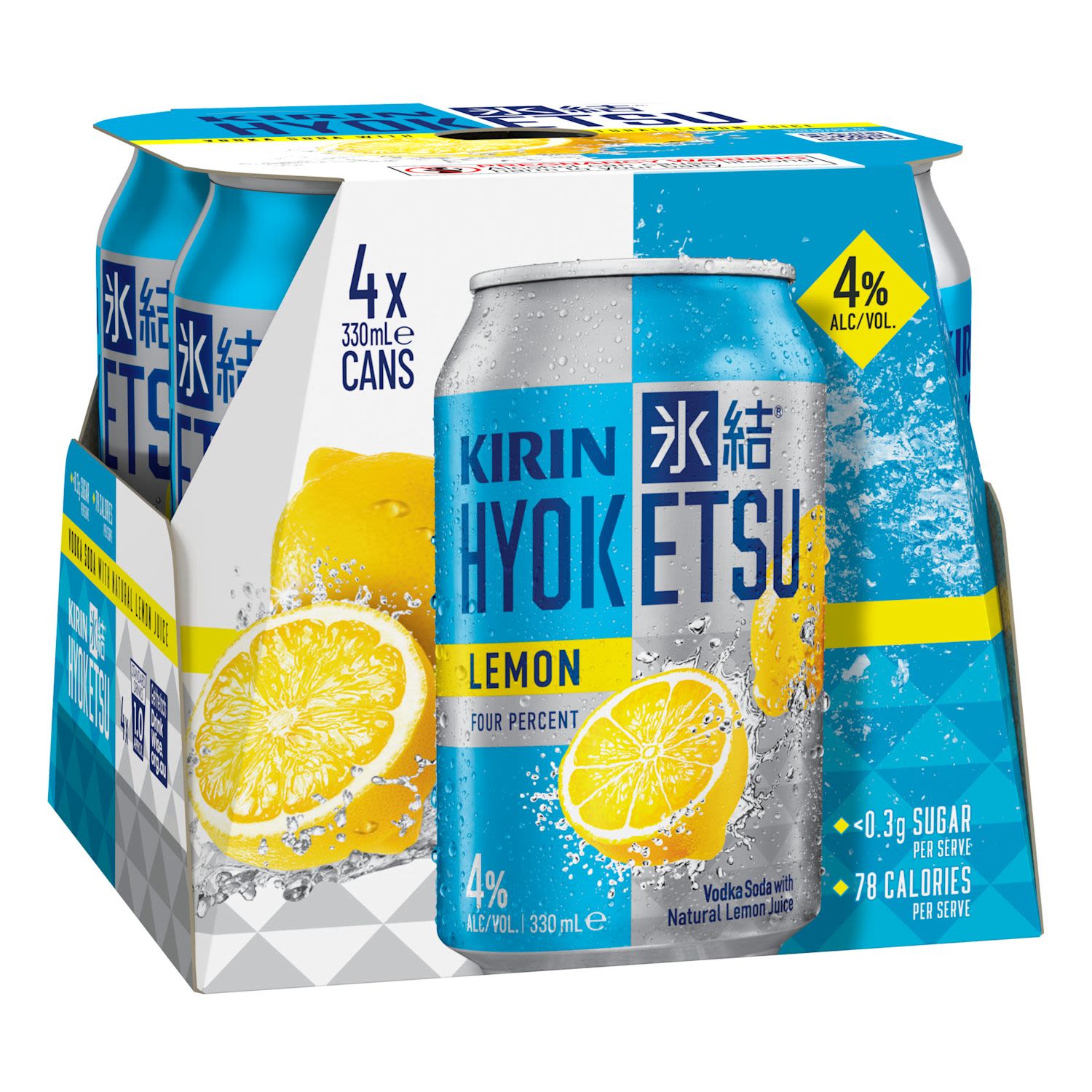 Kirin Hyoketsu Lemon 4% Can 330mL 4 Pack