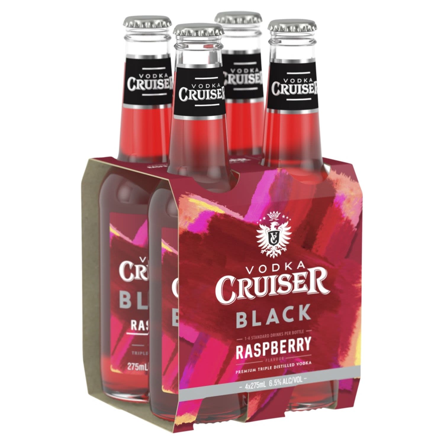Vodka Cruiser Black Raspberry Bottle 275mL 4 Pack