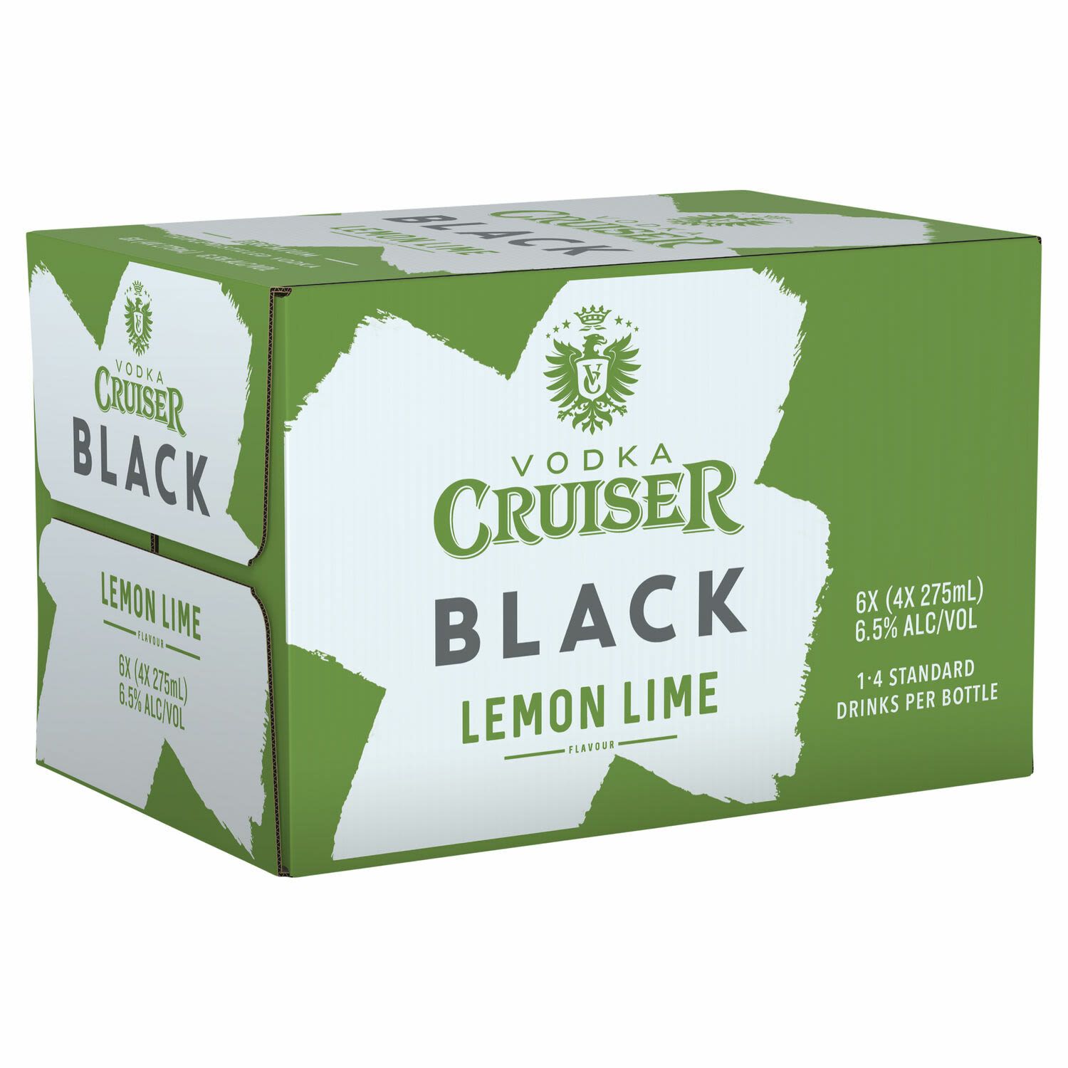 Vodka Cruiser Black Lemon Lime Bottle 275mL 24 Pack