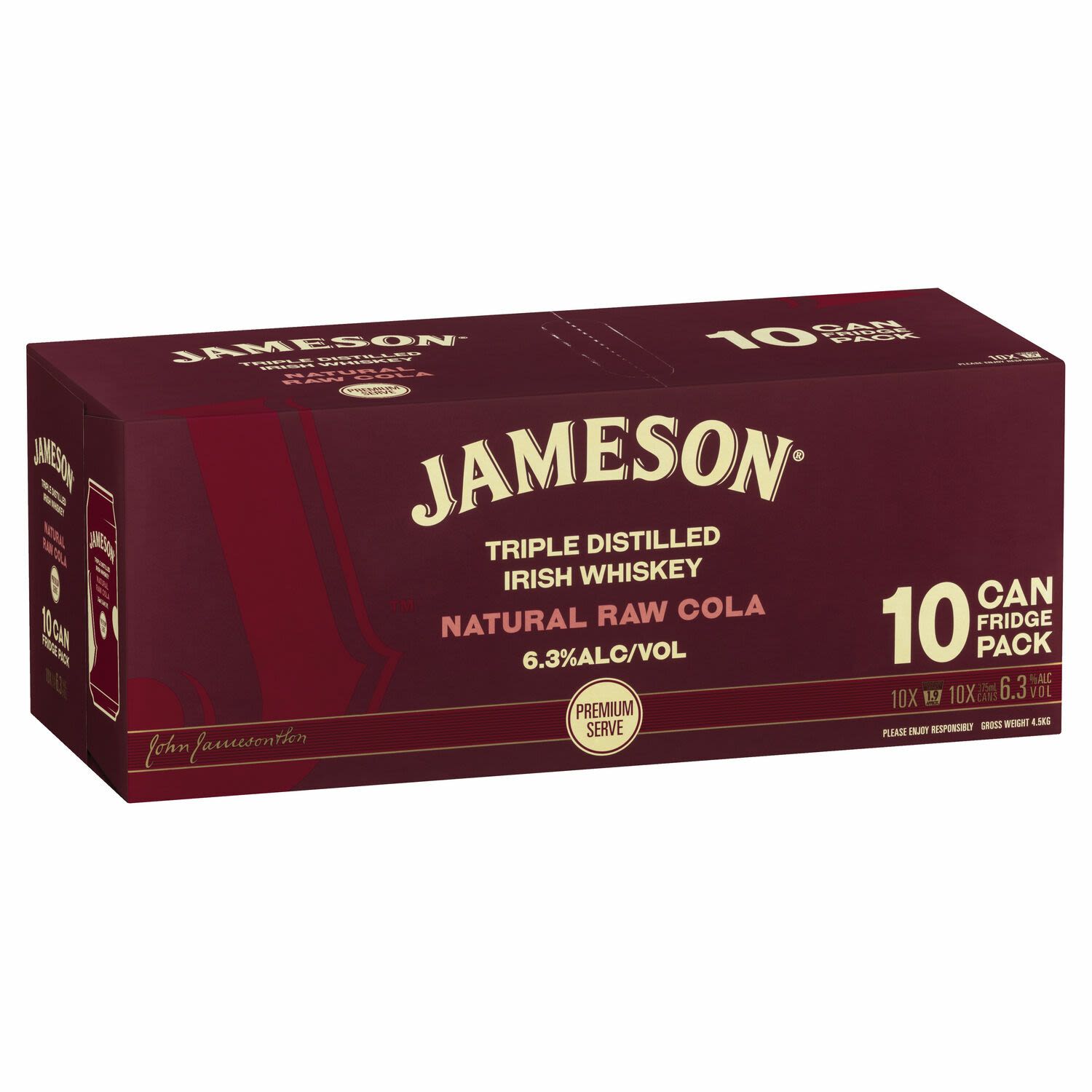 Jameson & Raw Cola 6.3% Can 375mL 10 Pack
