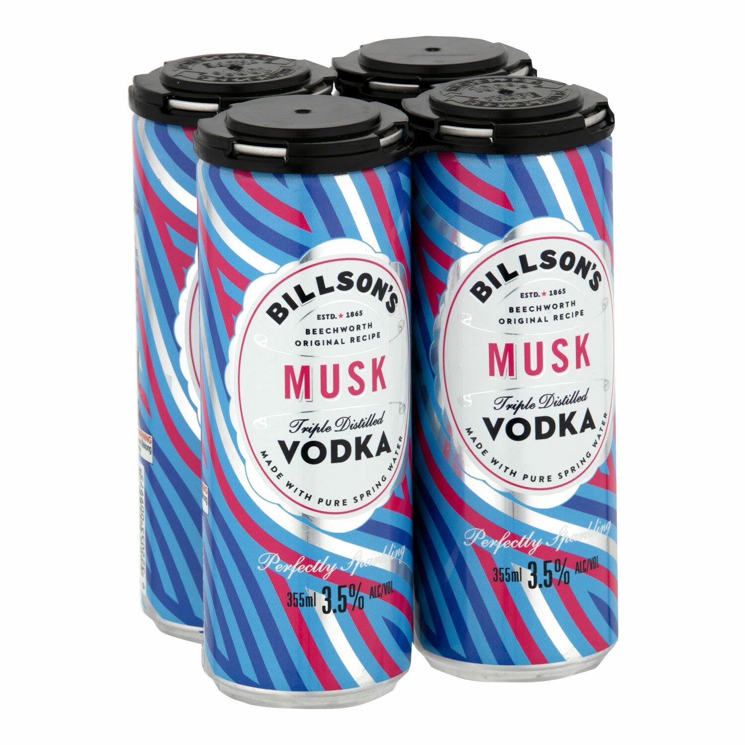 Billson's Vodka with Musk Can 355mL 4 Pack