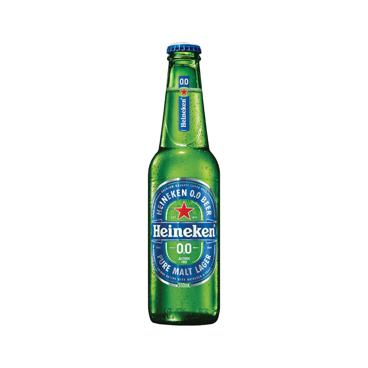 Heineken 0.0% Alcohol-Free Lager Bottle 330mL