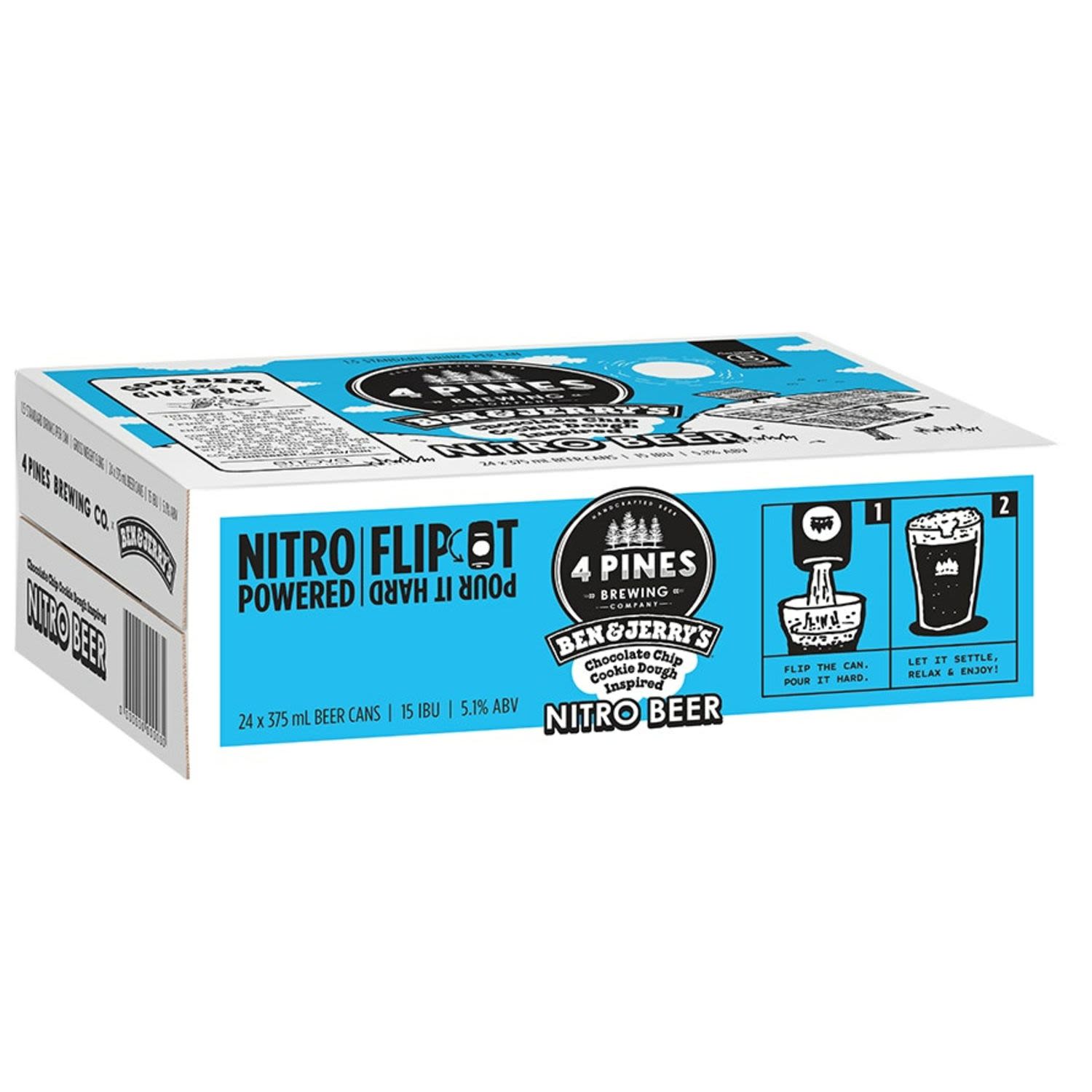 4 Pines Ben & Jerry's Nitro Choc Cookie Dough Inspired Can Case 375mL 24 Pack