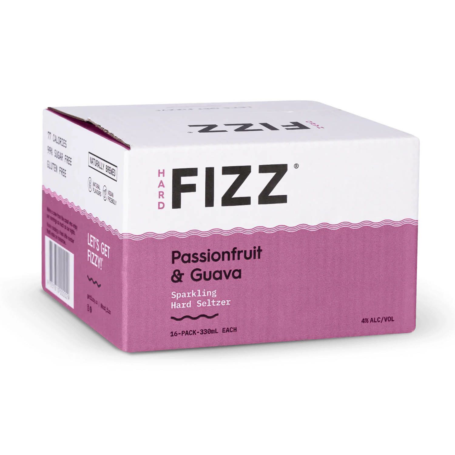 Hard Fizz Passionfruit & Guava Seltzer Can 330mL 16 Pack