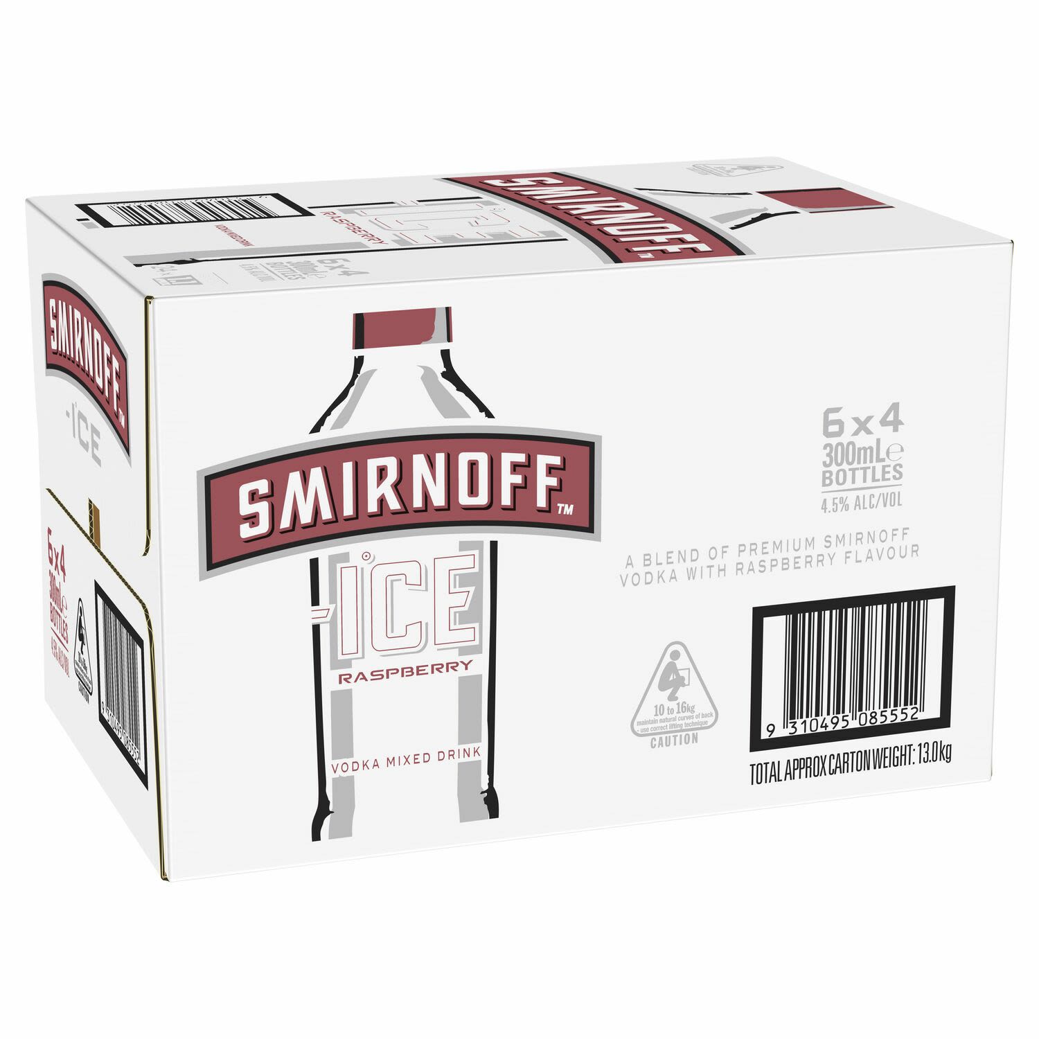 Smirnoff Ice Raspberry Bottle Case 300mL 24 Pack
