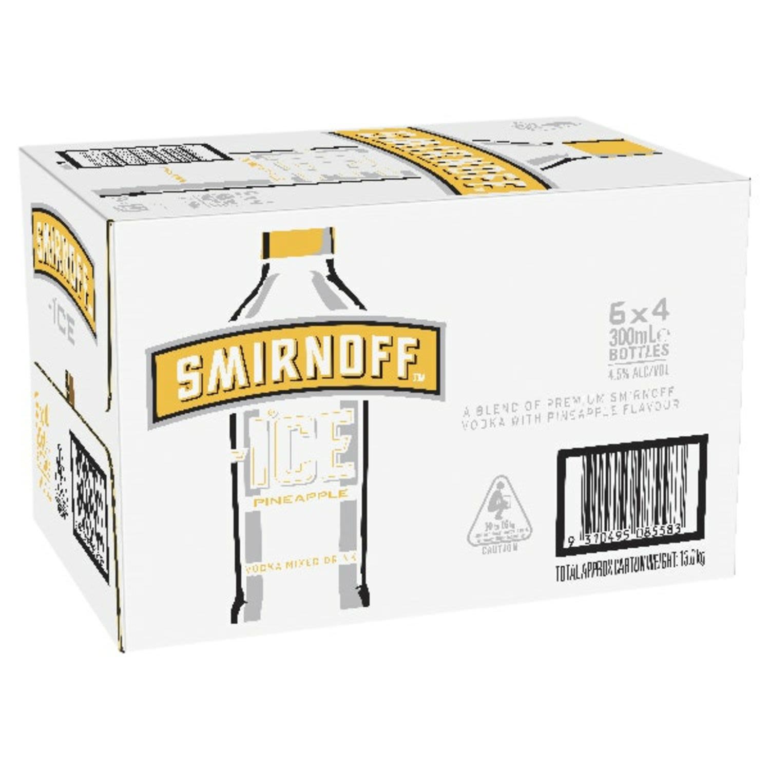 Smirnoff Ice Pineapple Bottle Case 300mL 24 Pack