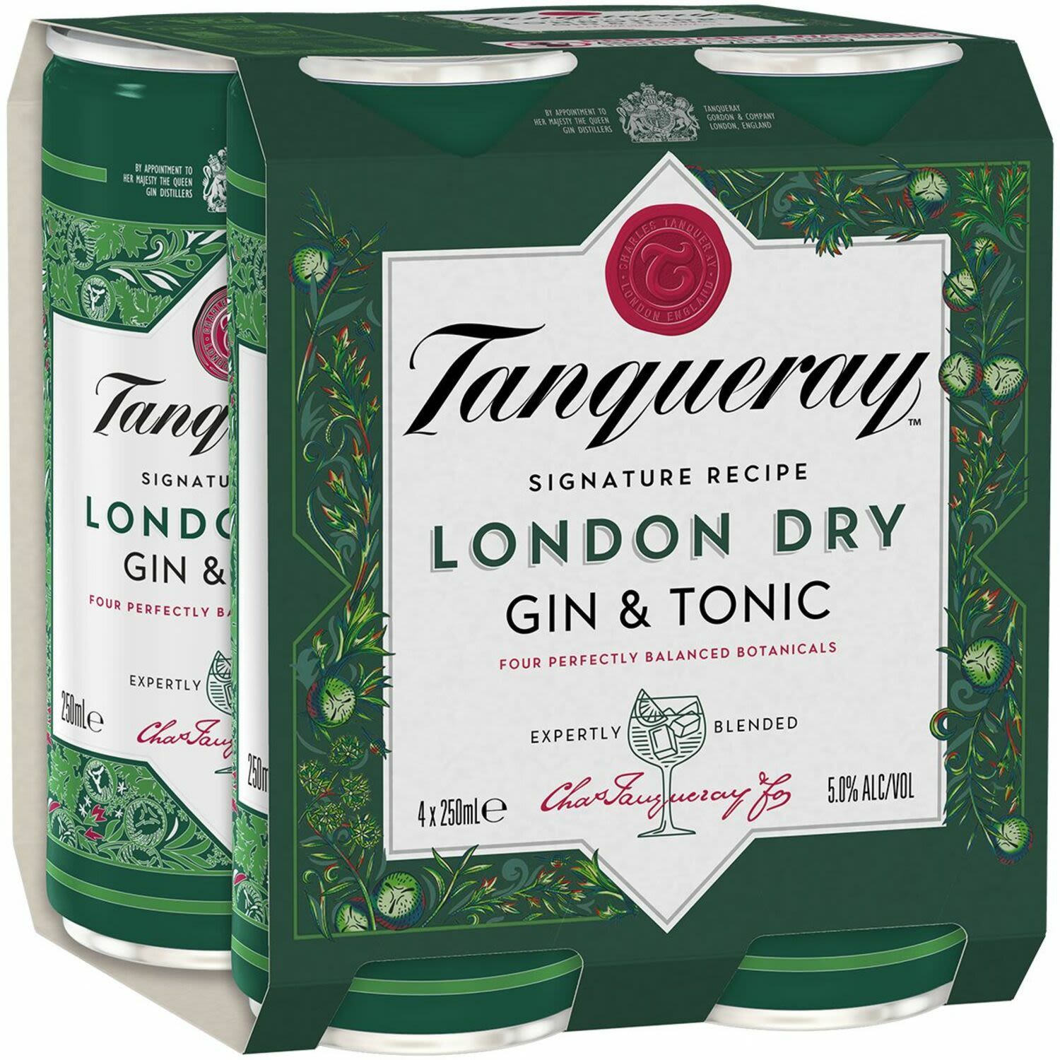 Tanqueray Gin & Tonic Can 250mL 4 Pack