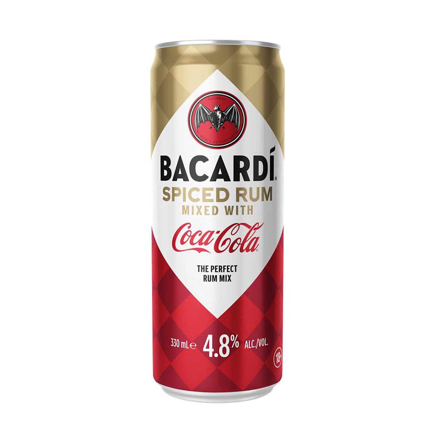 Barcardi Spiced Rum & Coca-Cola Can 330mL 24 Pack