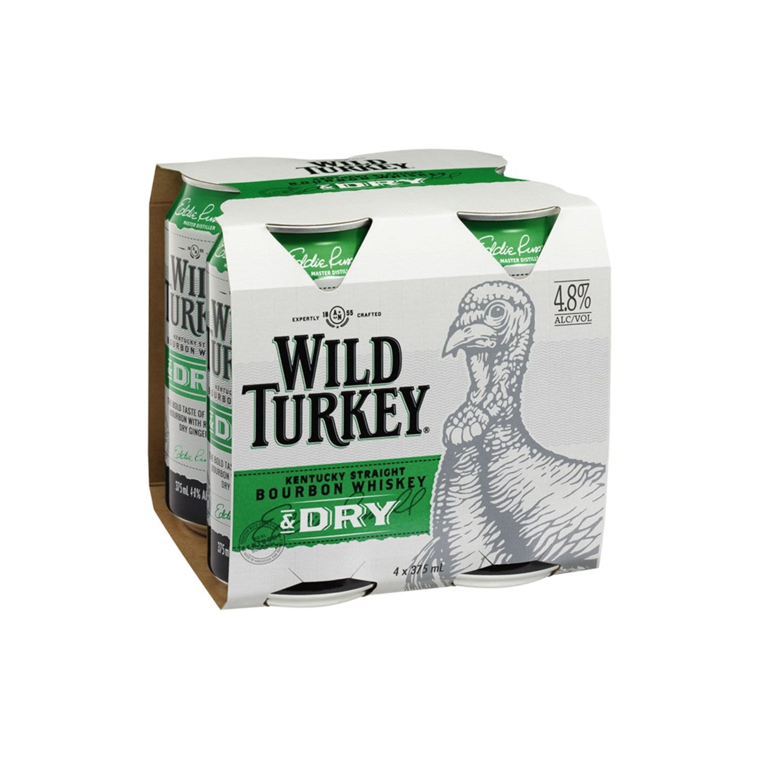 Wild Turkey & Dry Can 375mL 4 Pack