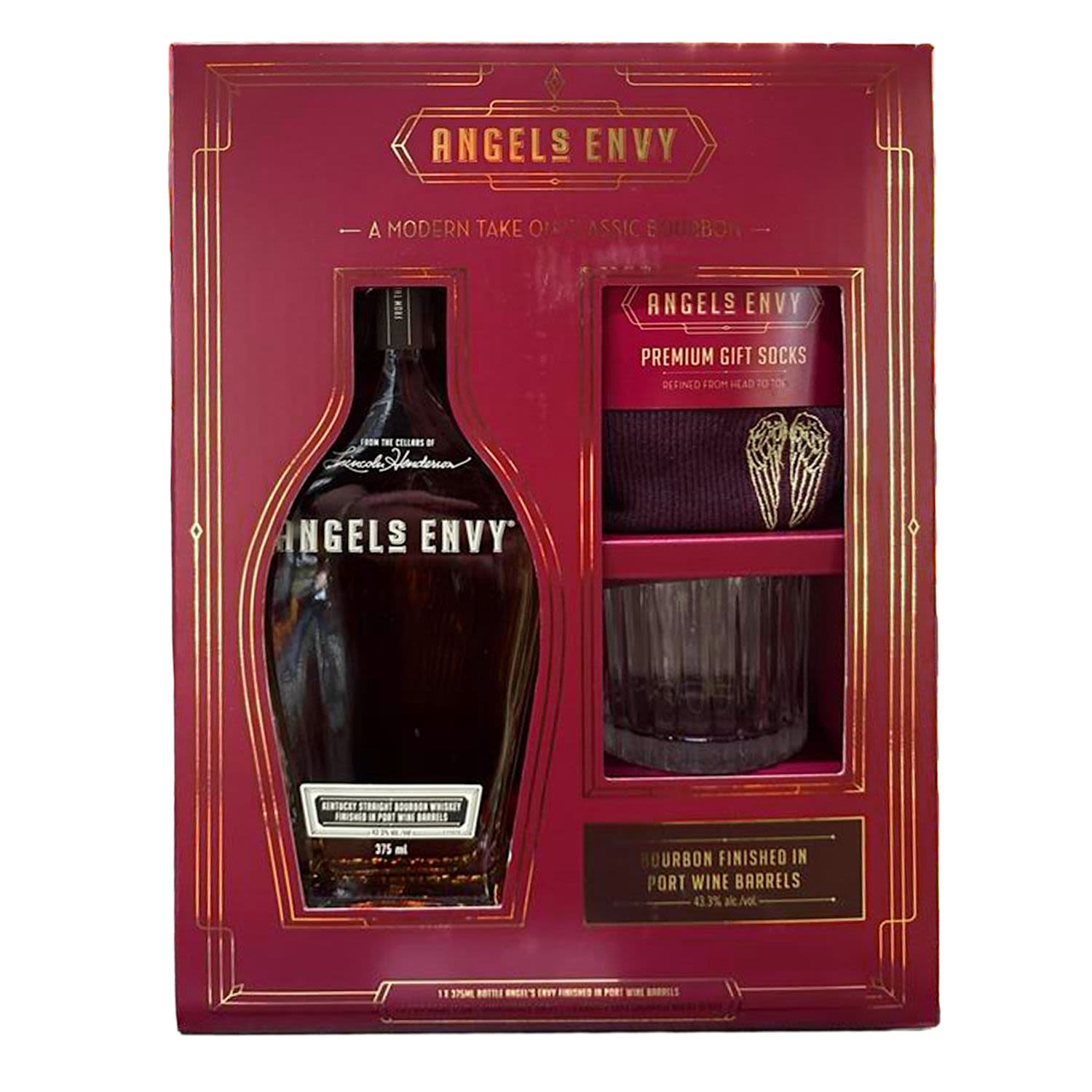 Angel's Envy Bourbon 375mL + Glass Gift Pack