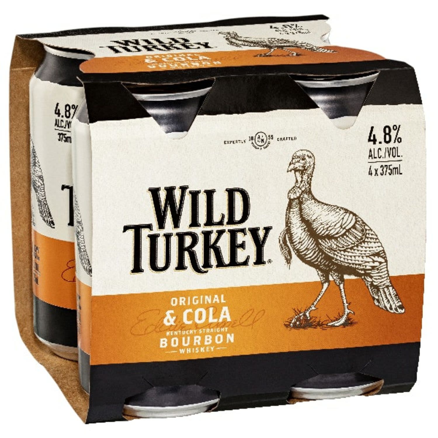 Wild Turkey & Cola Can 375mL 4 Pack