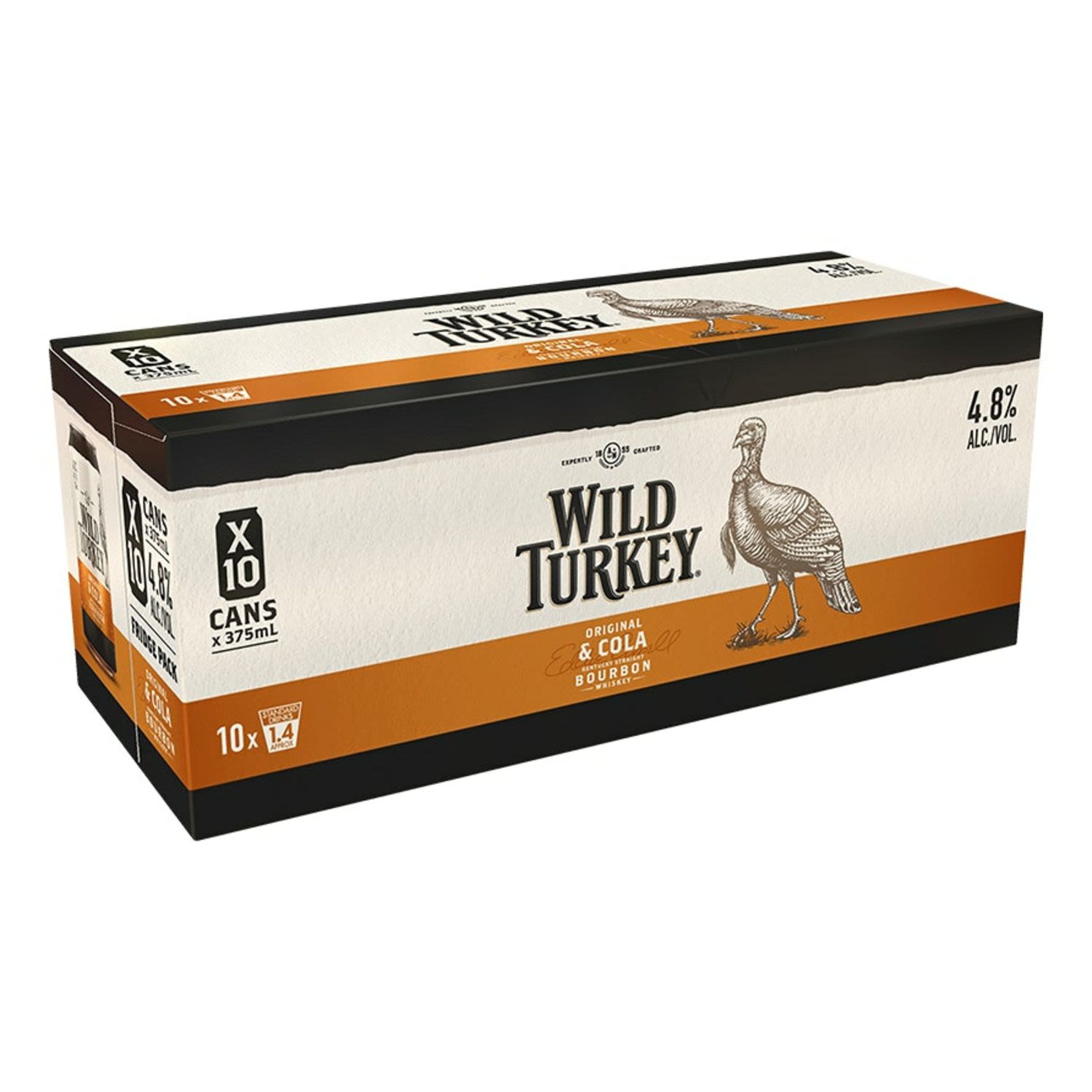 Wild Turkey Original & Cola Can 375mL 10 Pack