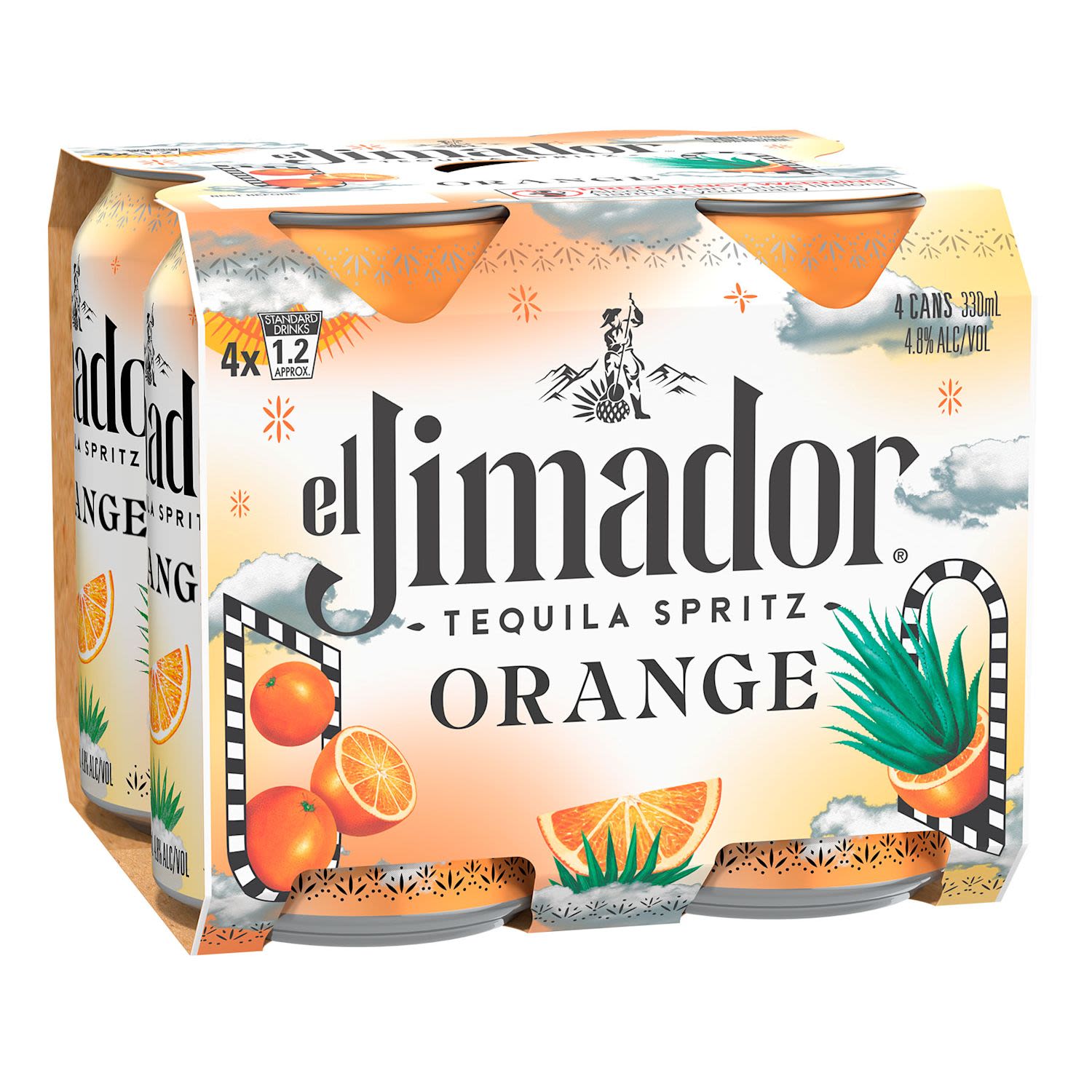 El Jimador Tequila Spritz Orange Can 330mL 4 Pack