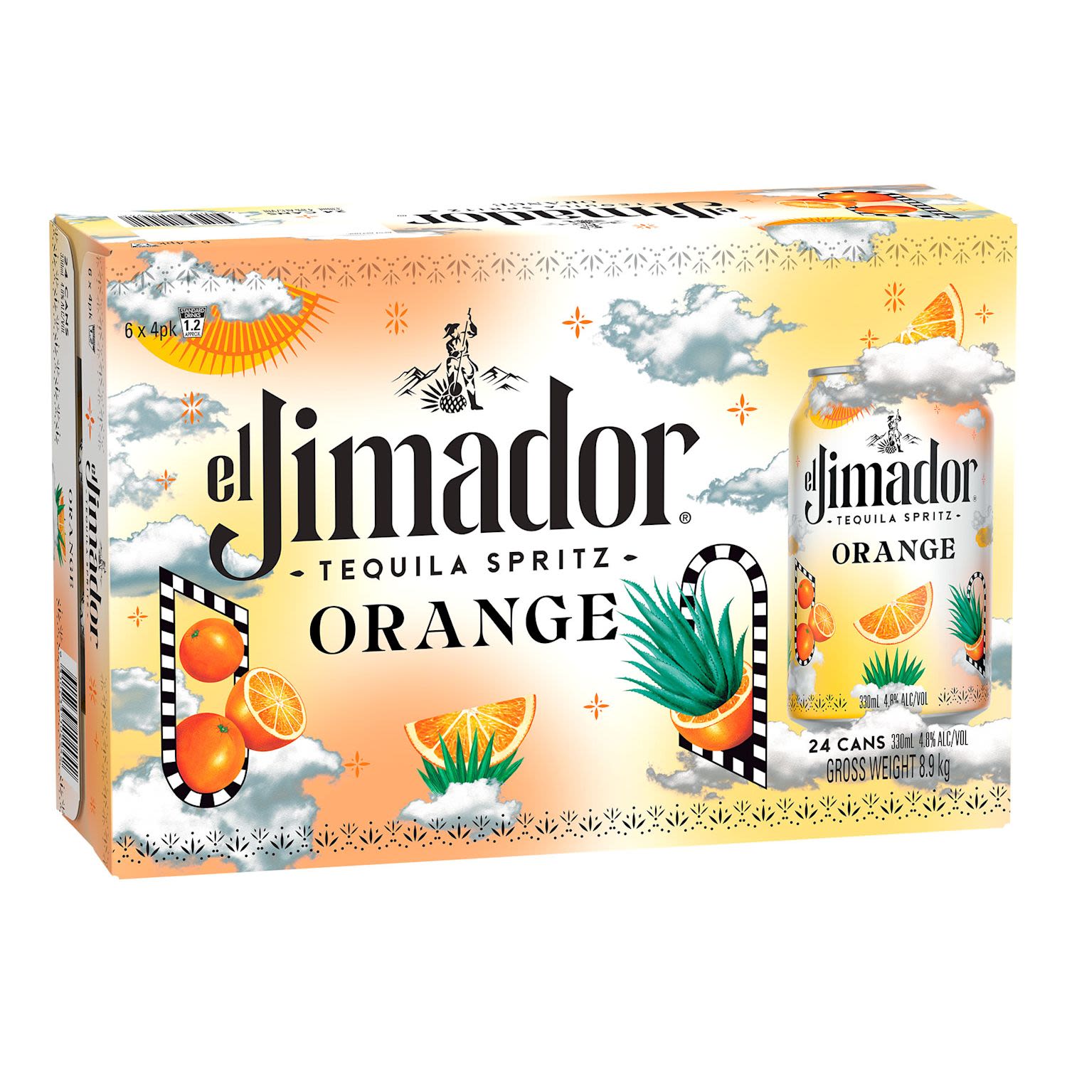 El Jimador Tequila Spritz Orange Can 330mL 24 Pack