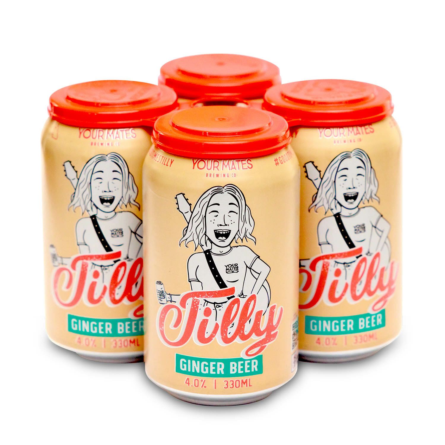 Your Mates Tilly Ginger Beer Can 330mL 4 Pack