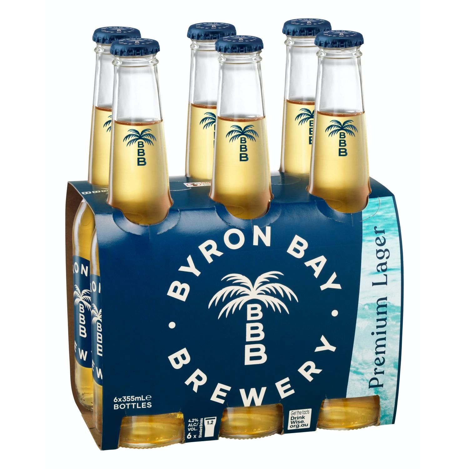 Byron Bay Brewery Premium Lager Bottle 355mL 6 Pack