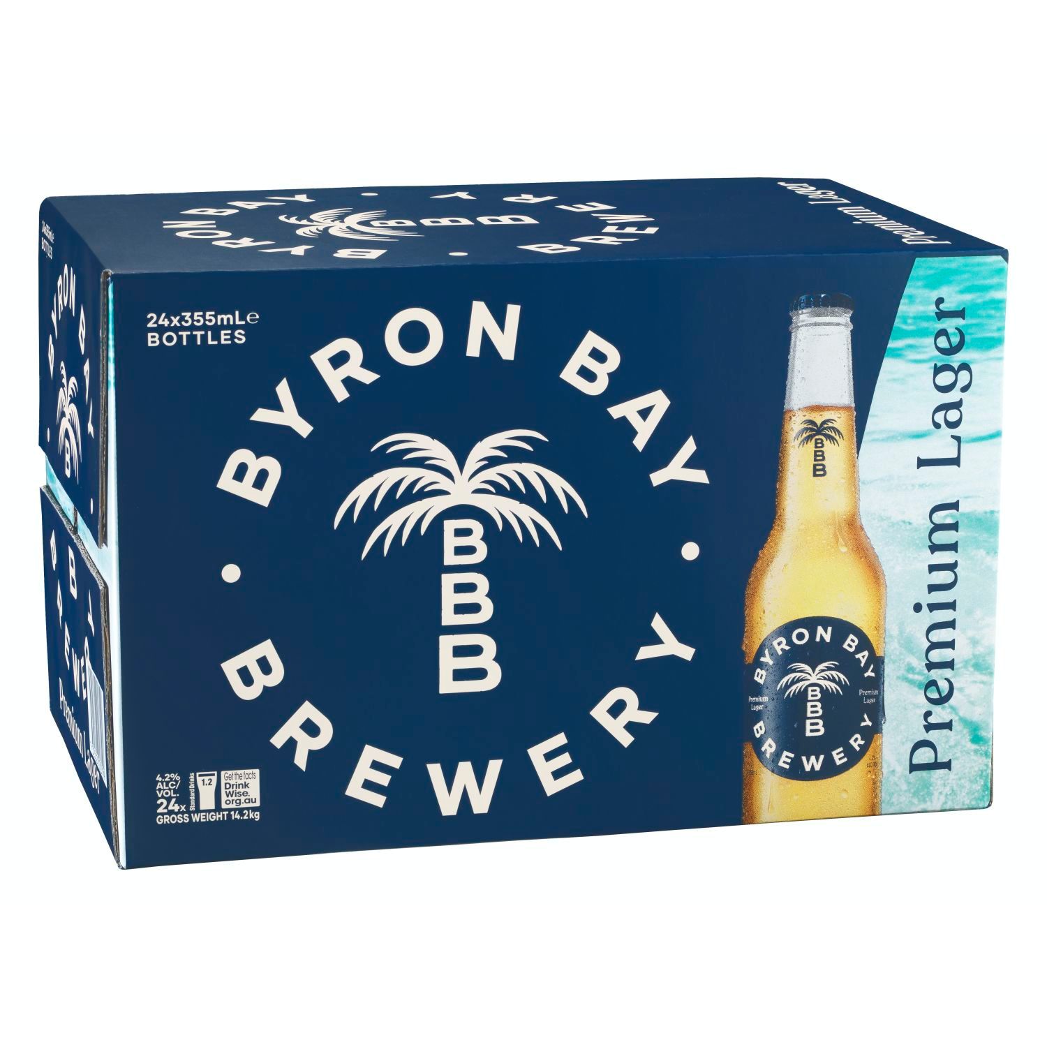 Byron Bay Premium Lag 355<br /> <br />Alcohol Volume: 4.20%<br /><br />Pack Format: 24 Pack<br /><br />Standard Drinks: 1.2</br /><br />Pack Type: Bottle<br /><br />Country of Origin: Australia<br />