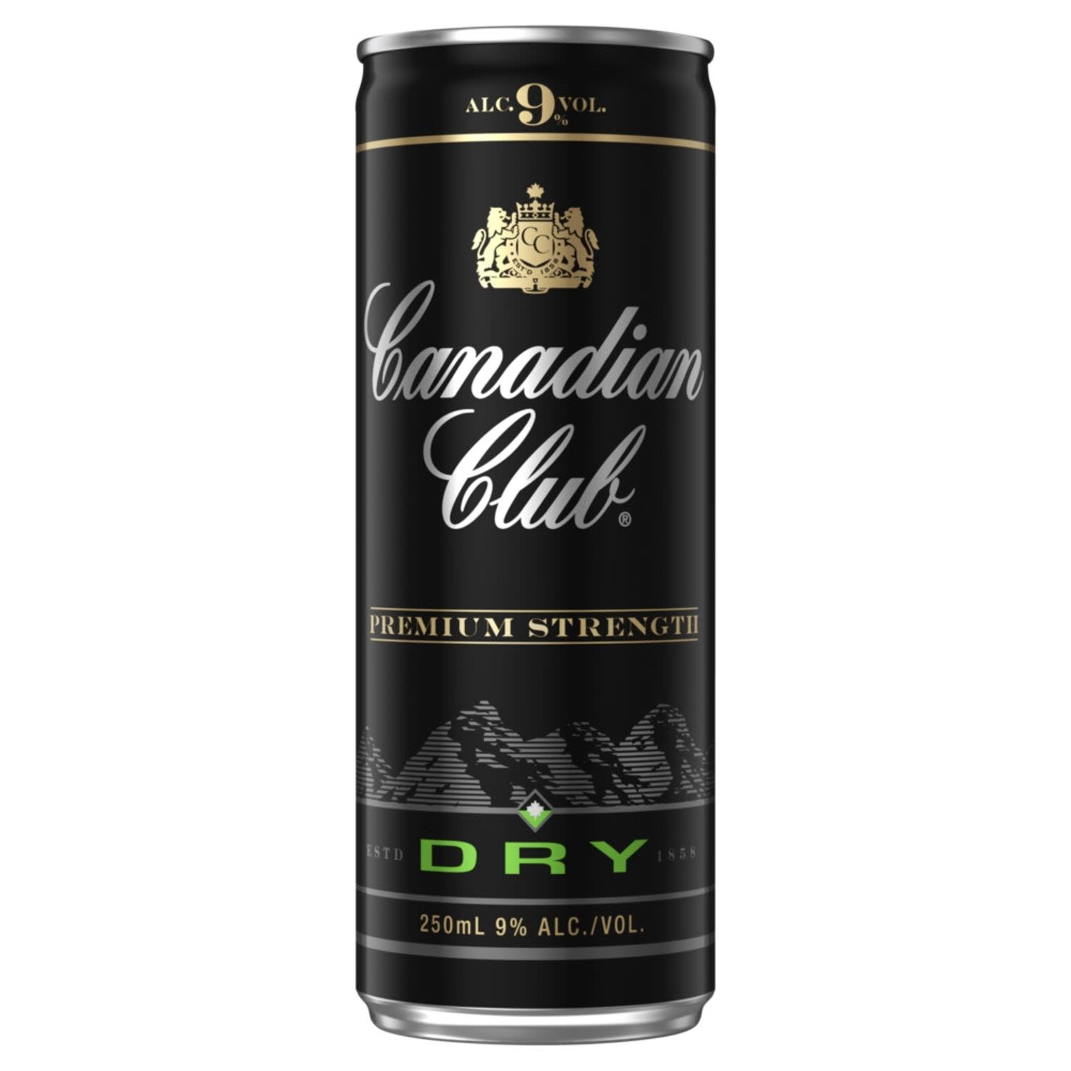 Canadian Club Dry Premium 9% has a smooth, fuller flavour, mixed with a less sweet dry ginger ale. Enjoy chilled or poured over ice for the ultimate refreshment.<br /> <br />Alcohol Volume: 9.00%<br /><br />Pack Format: Can<br /><br />Standard Drinks: 1.8</br /><br />Pack Type: Can<br />