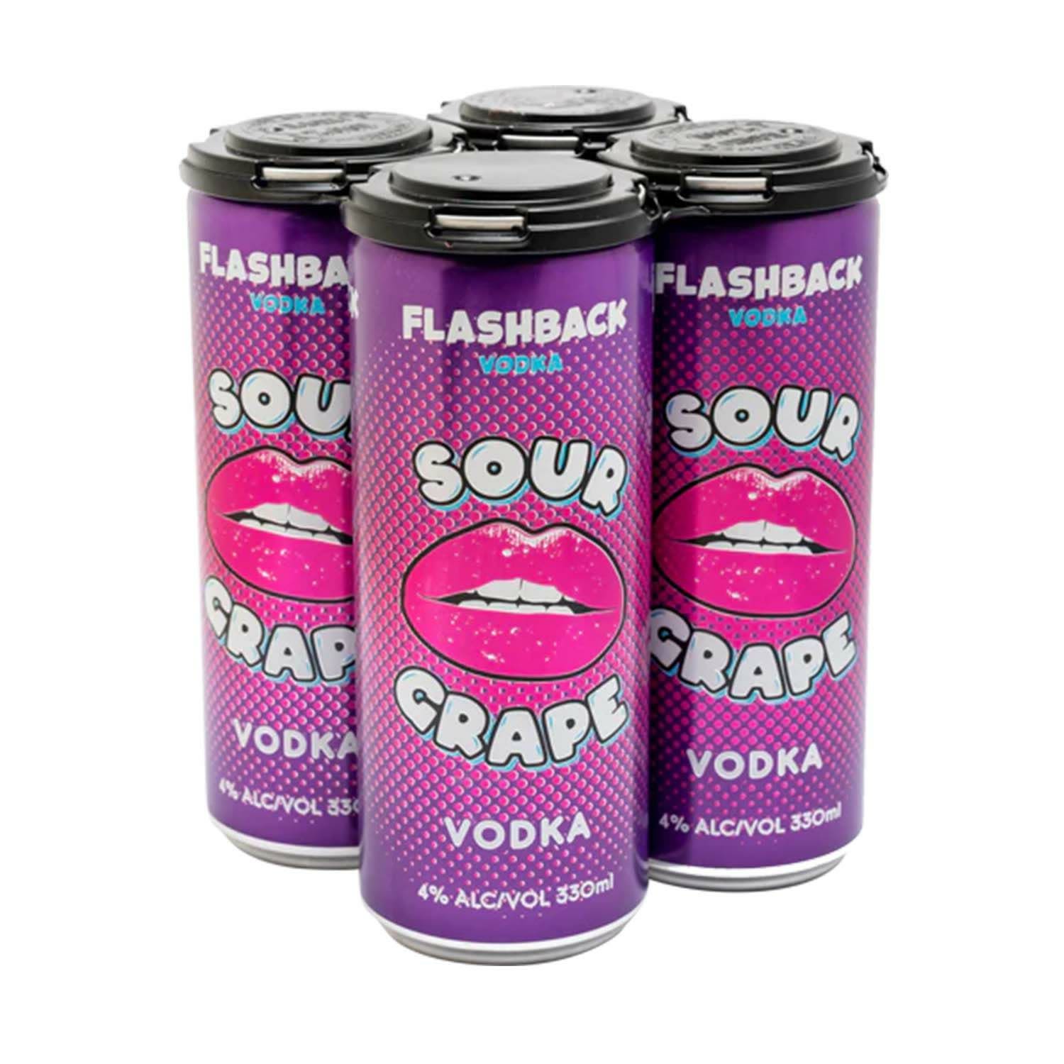 Flashback Vodka & Sour Grape Can 330mL 4 Pack