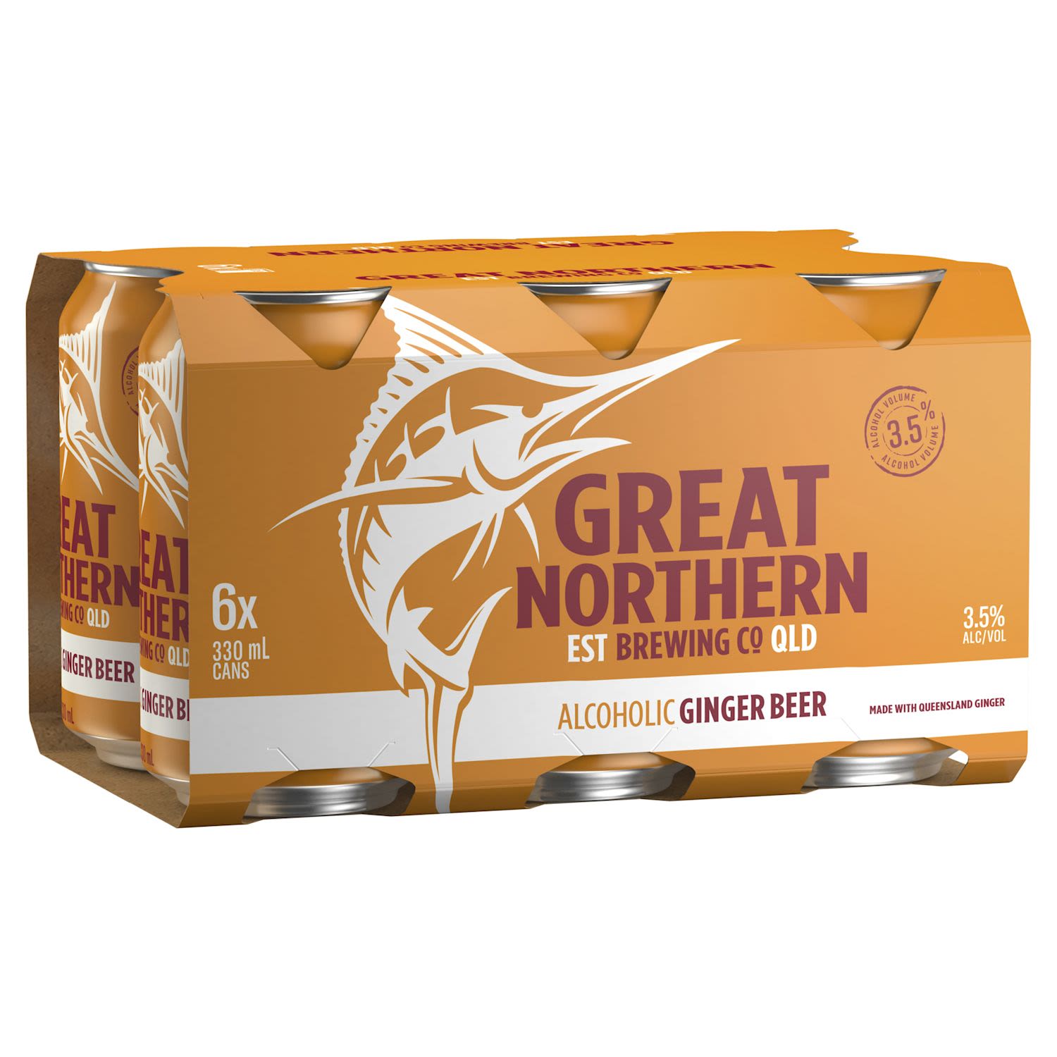 Great Northern Ginger Beer 3.5% Can 330mL 6 Pack