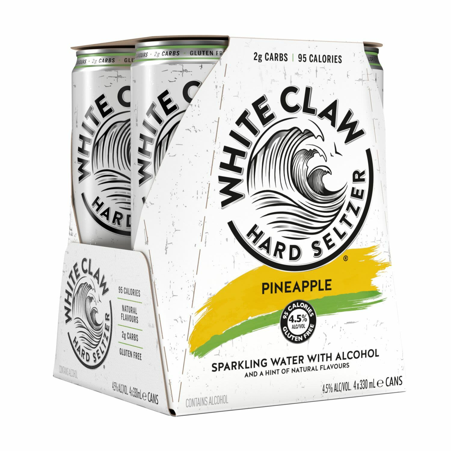 White Claw Hard Seltzer Pineapple Can 330mL 4 Pack