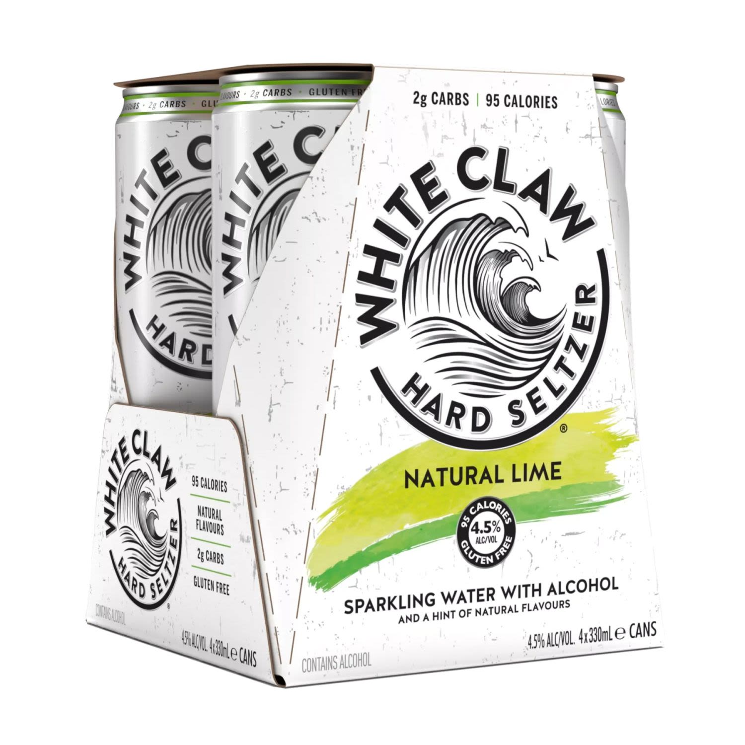 White Claw Lime Seltzer Can 330mL 4 Pack