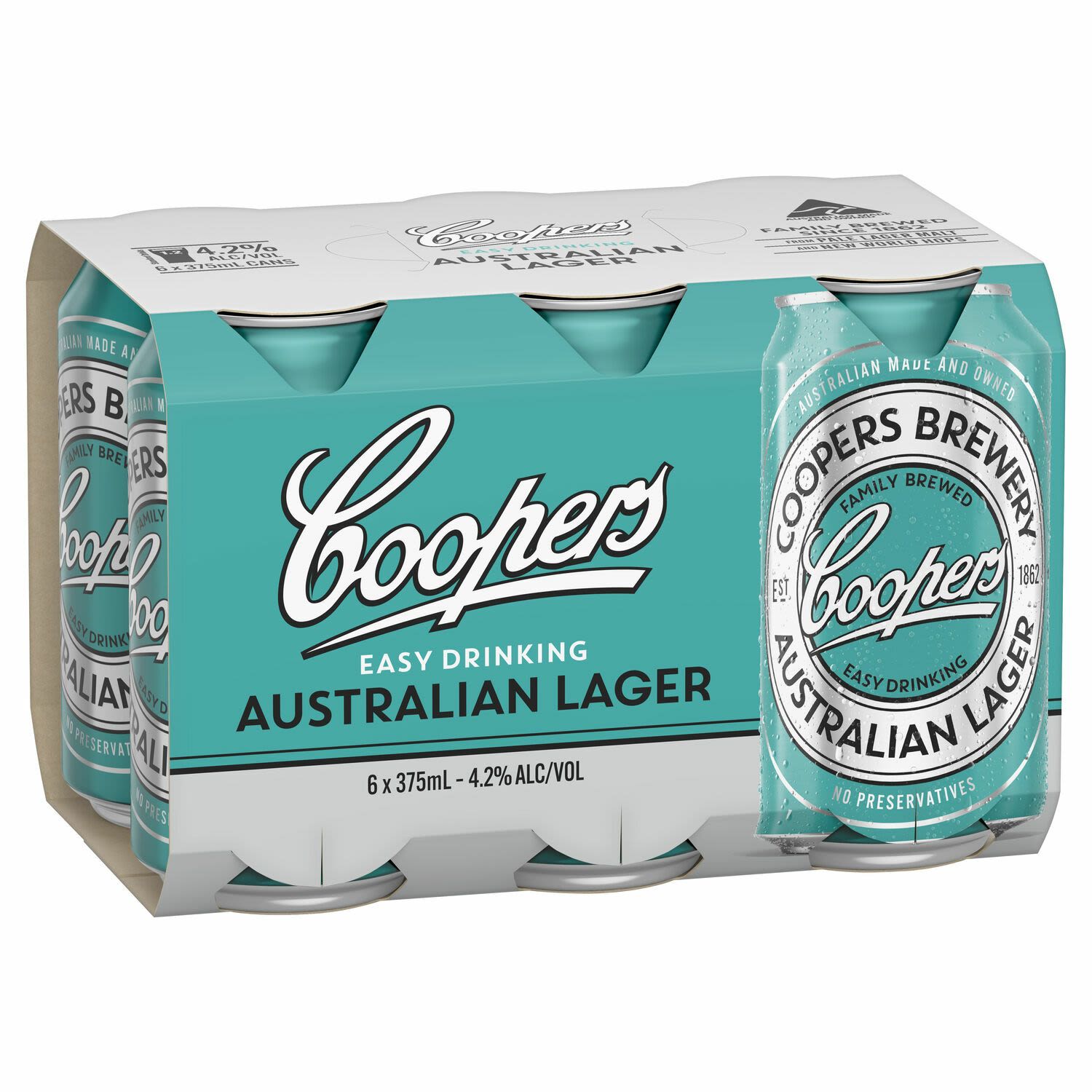 Coopers Australian Lager Can 375mL 6 Pack