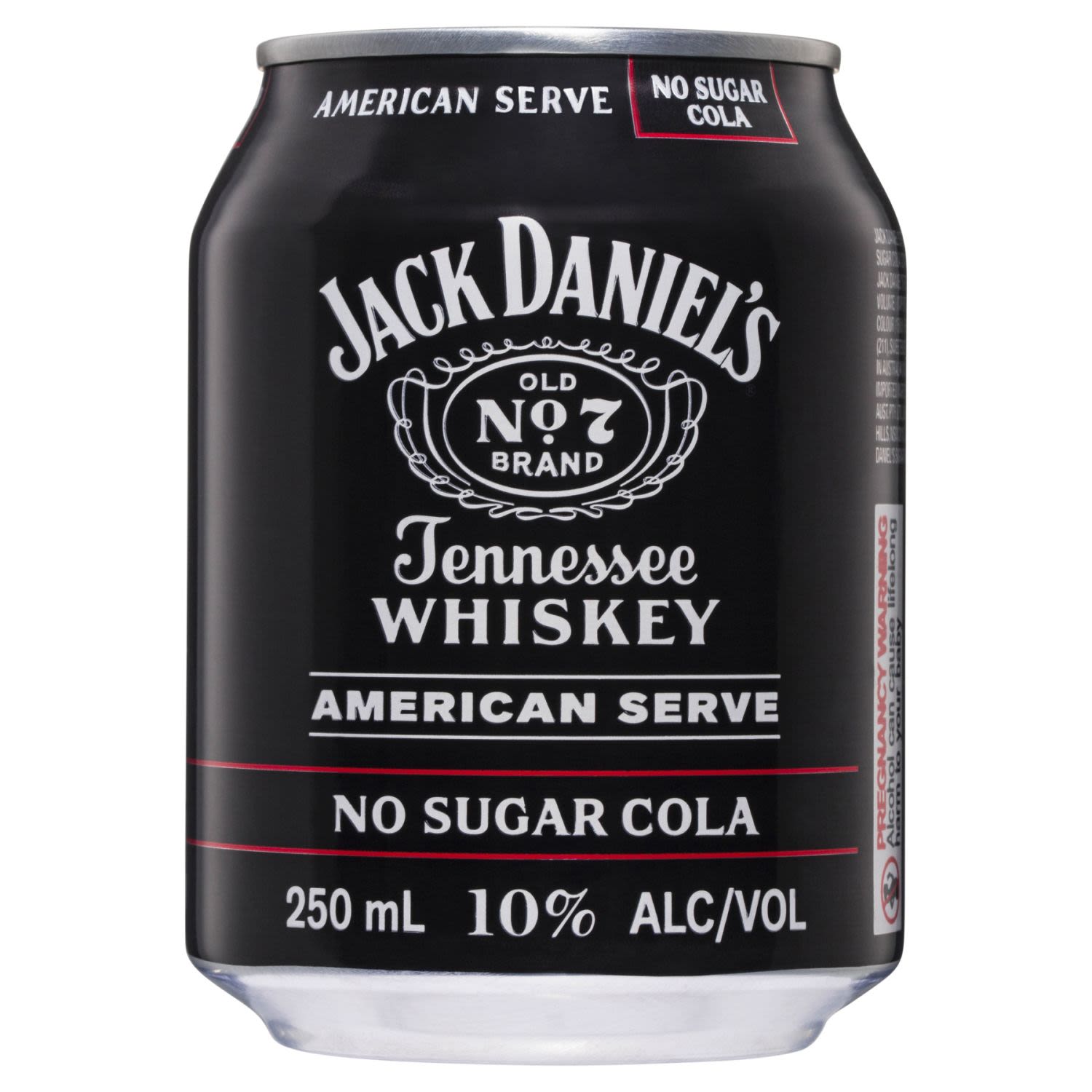 Jack Daniels American Serve & No-Sugar Cola Can 250mL