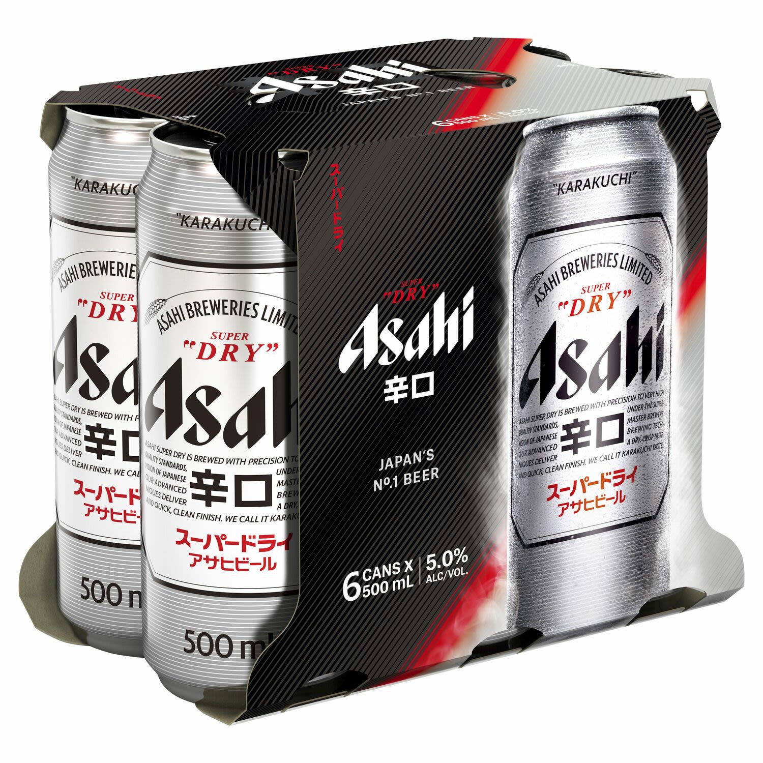 Asahi Super Dry Cans 500mL<br /> <br />Alcohol Volume: 5.00%<br /><br />Pack Format: 6 Pack<br /><br />Standard Drinks: 2</br /><br />Pack Type: Can<br /><br />Country of Origin: Japan<br />