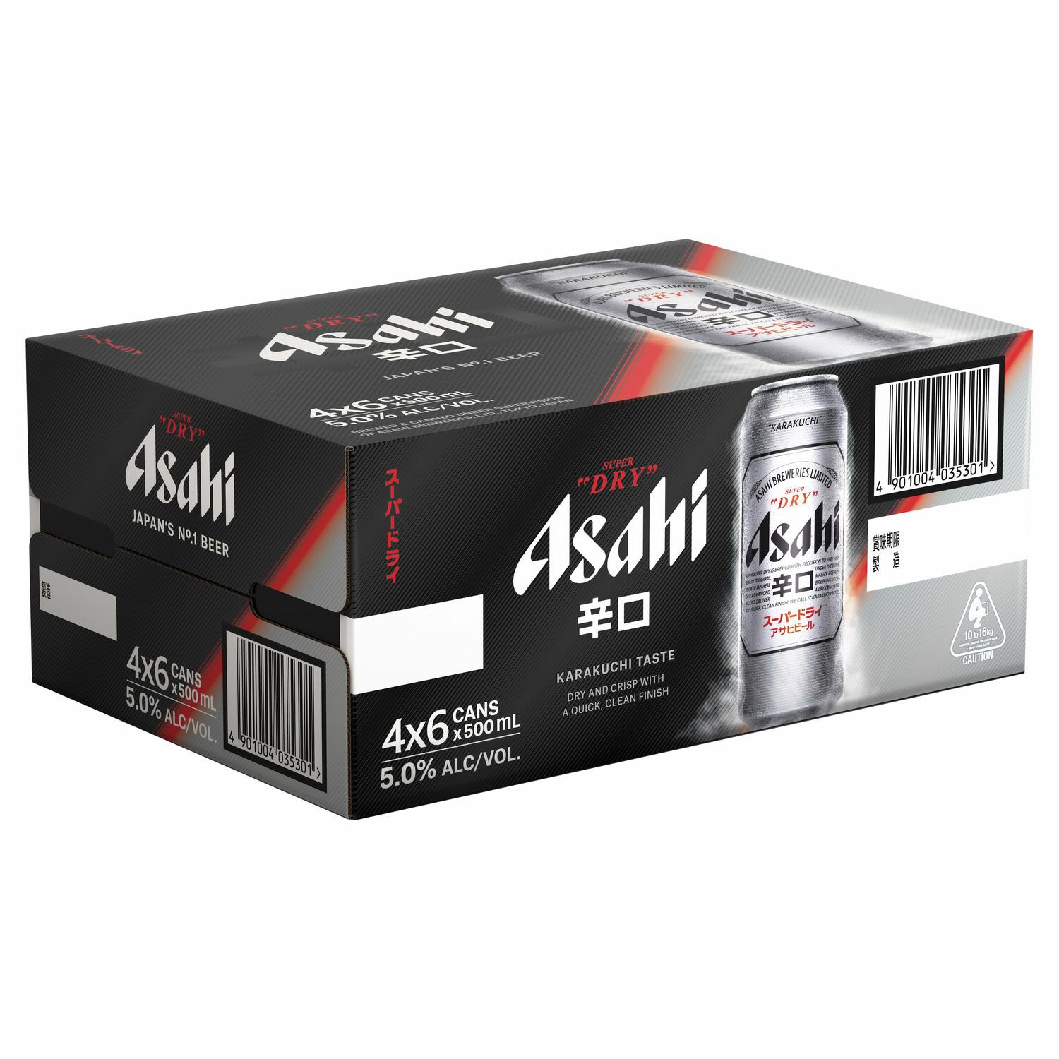 Asahi Super Dry Cans 500mL<br /> <br />Alcohol Volume: 5.00%<br /><br />Pack Format: 24 Pack<br /><br />Standard Drinks: 2</br /><br />Pack Type: Can<br /><br />Country of Origin: Japan<br />