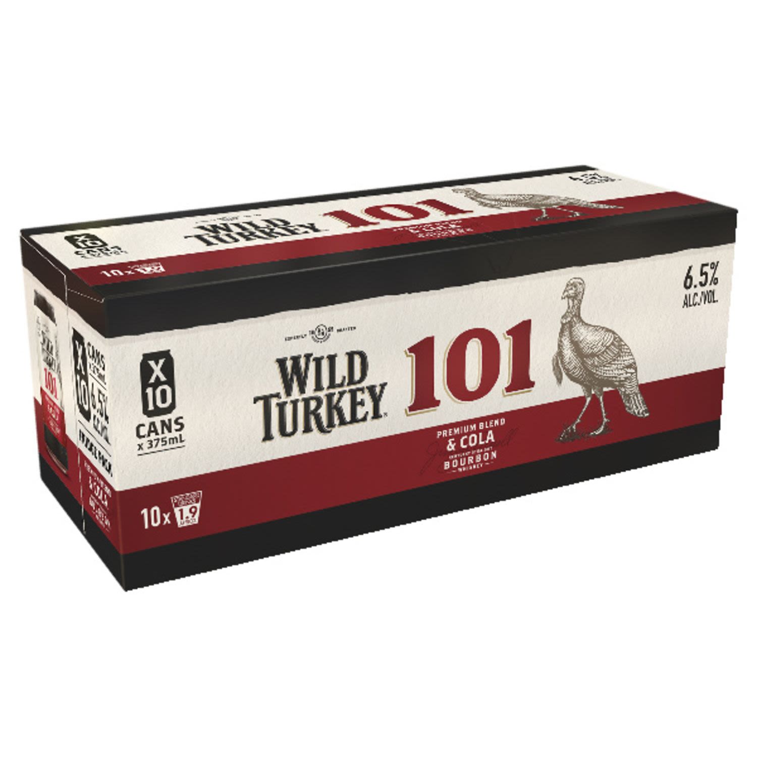 Wild Turkey 101 Bourbon & Cola Can 375mL 10 Pack