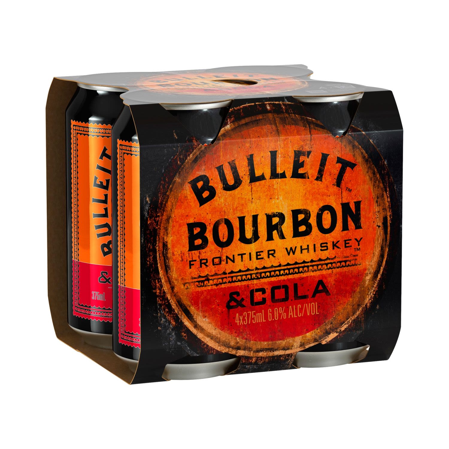 Bulleit Bourbon and Cola 9% Can 250mL 4 Pack