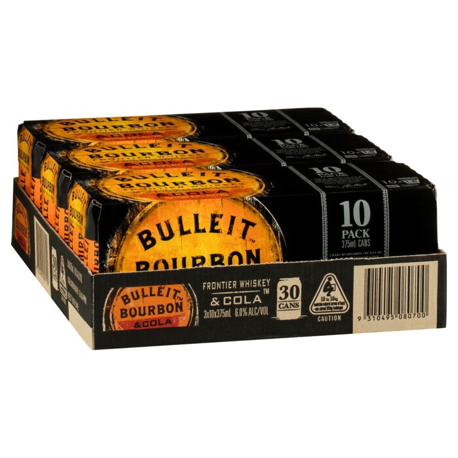 Bulleit Bourbon and Cola 6% Can 375mL 30 Pack
