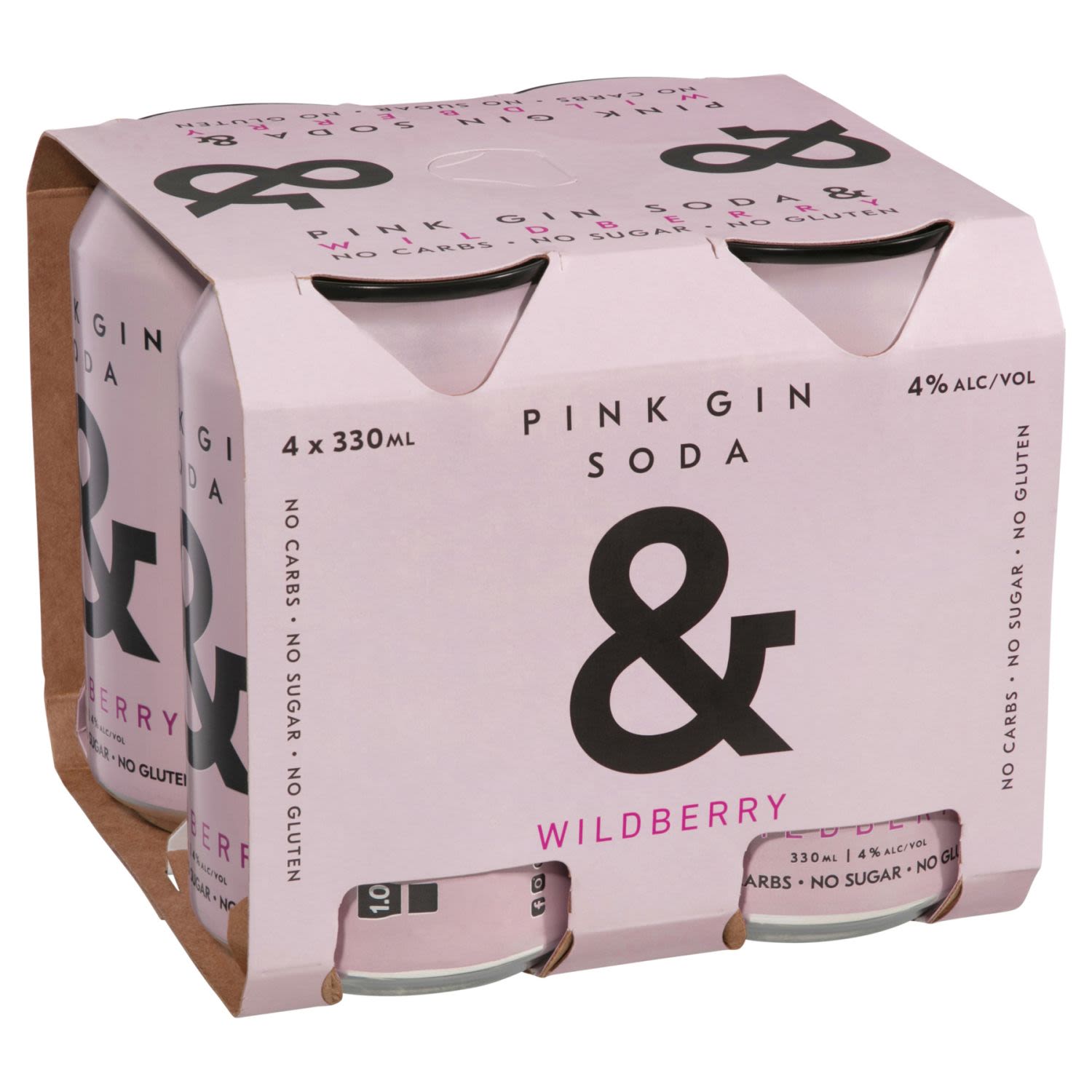 Ampersand Gin Pink Soda 4% Can 330mL 4 Pack