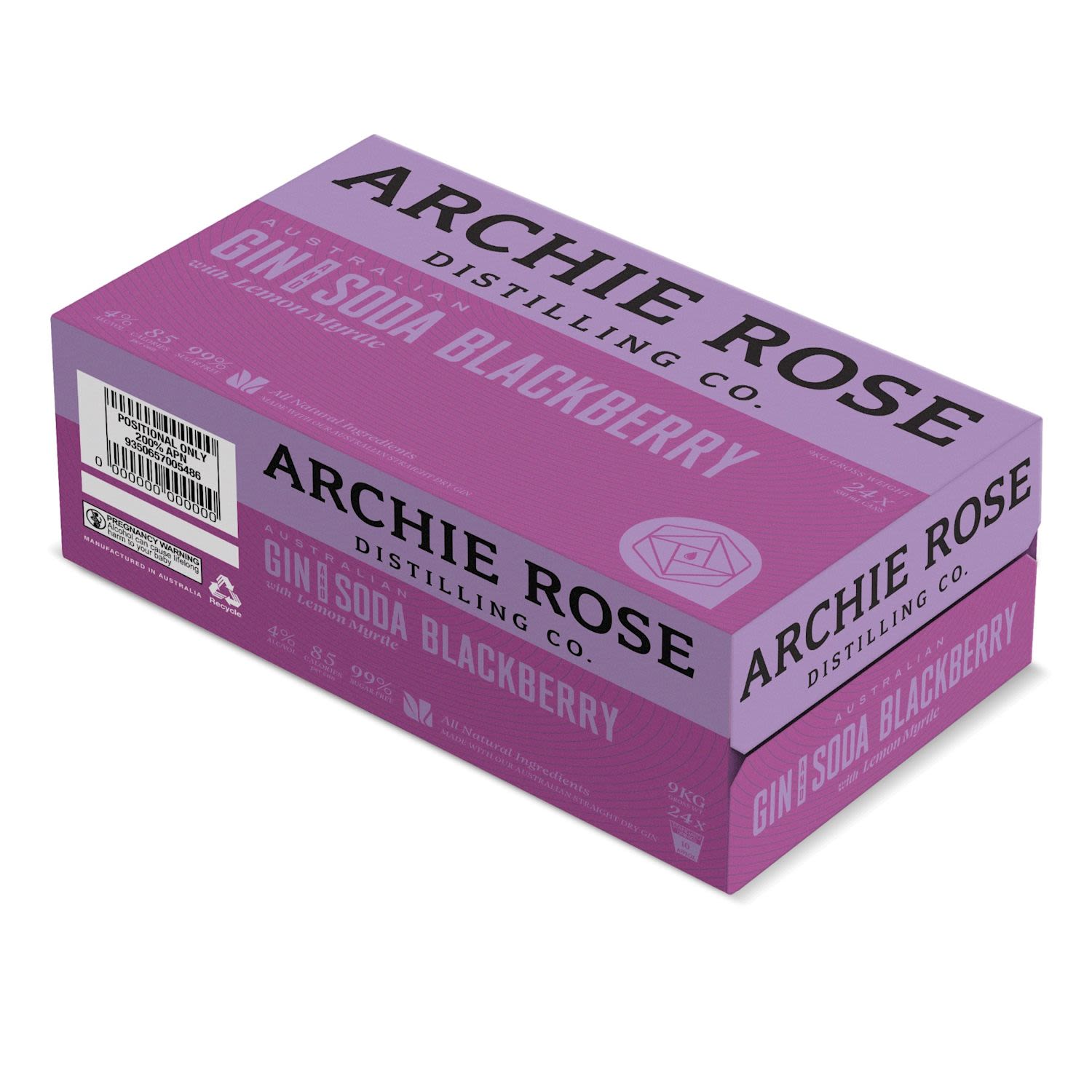 Archie Rose Gin Blackberry Can 330mL 24 Pack