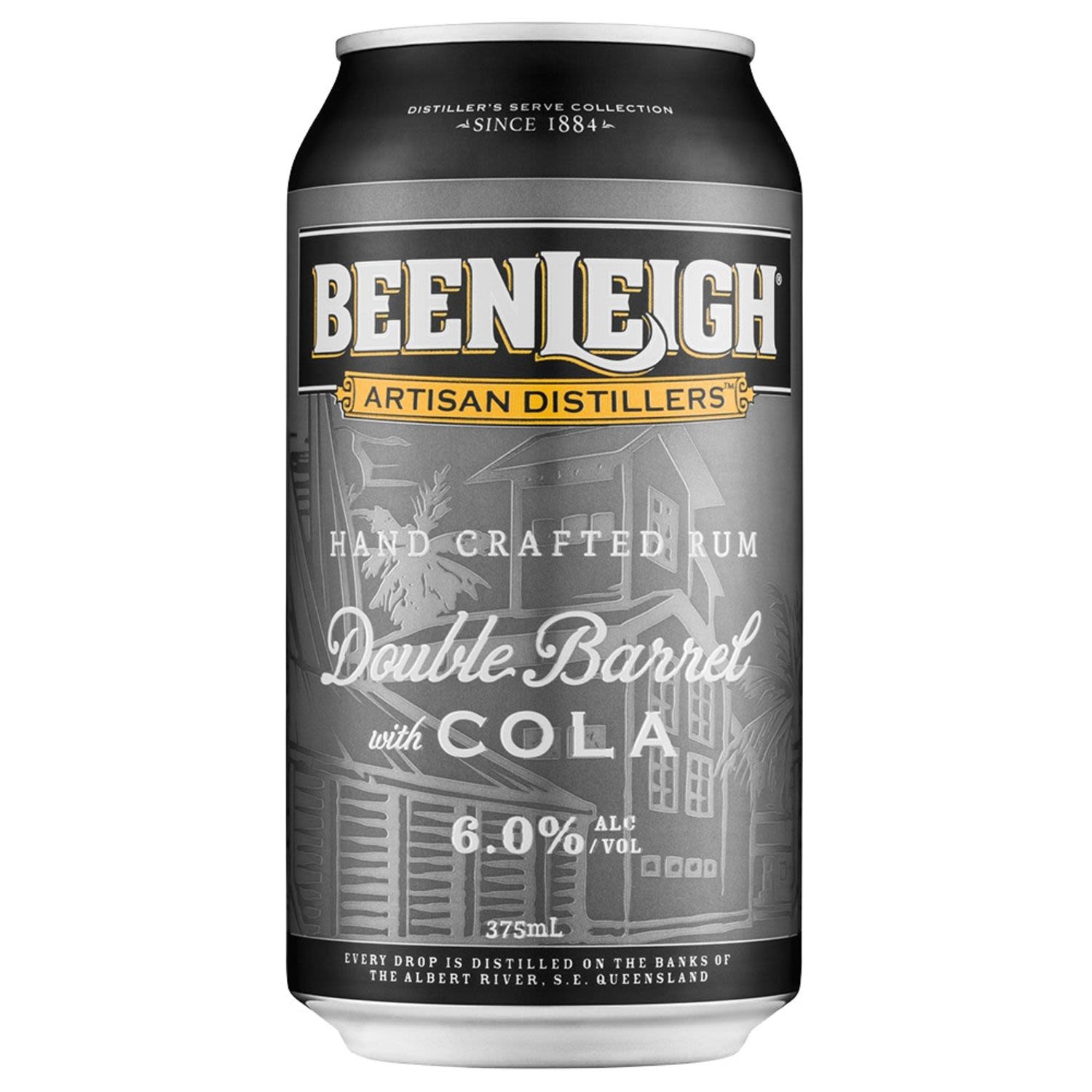 Beenleigh Double Barrel Rum & Cola 6% Can 375mL 24 Pack