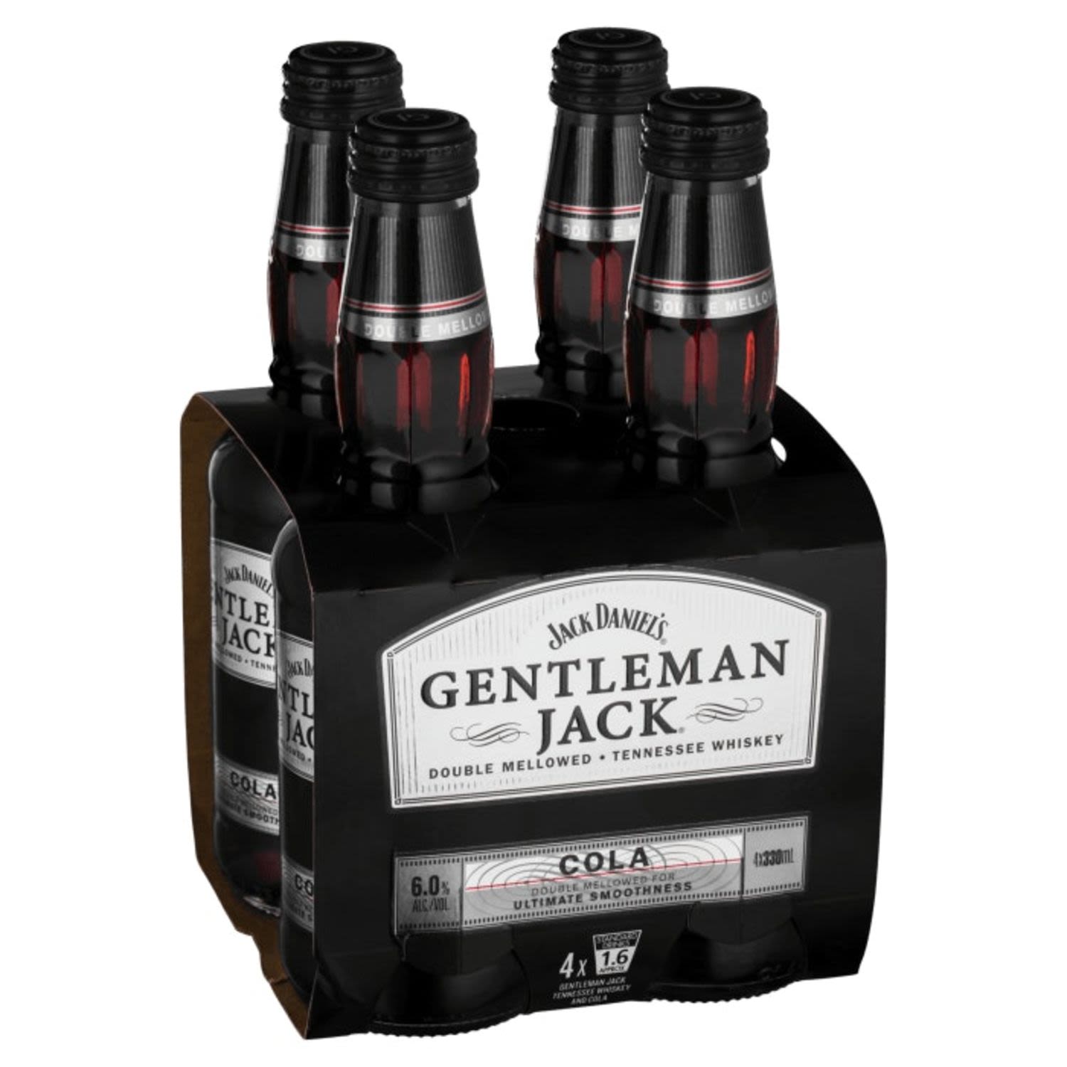 Jack Daniel's Gentleman Jack&Cola 330mL<br /> <br />Alcohol Volume: 6.00%<br /><br />Pack Format: 4 Pack<br /><br />Standard Drinks: 1.6</br /><br />Pack Type: Bottle<br />